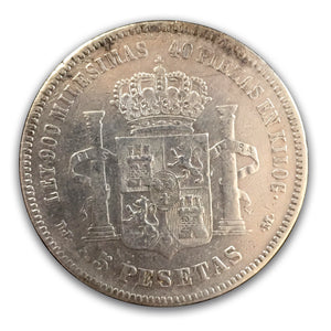 Los Duros de Plata - 5 Pesetas 1877/81. Alfonso XII sin barba