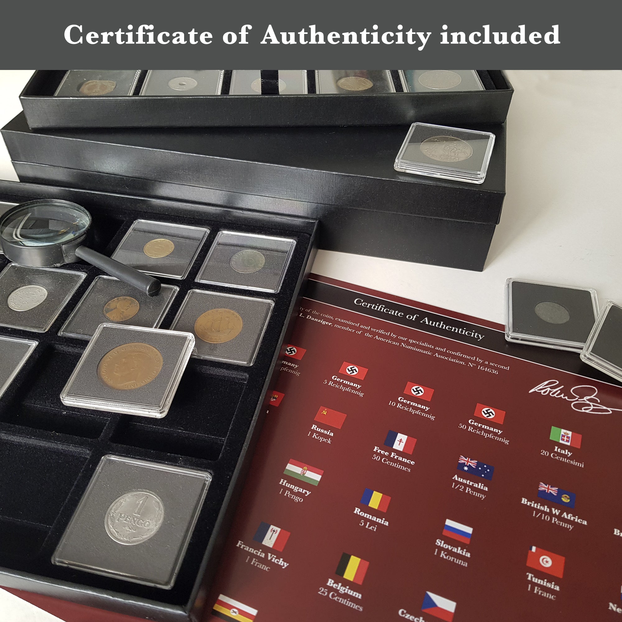 40 authentic World War II coins - Allies & Axis | Certified