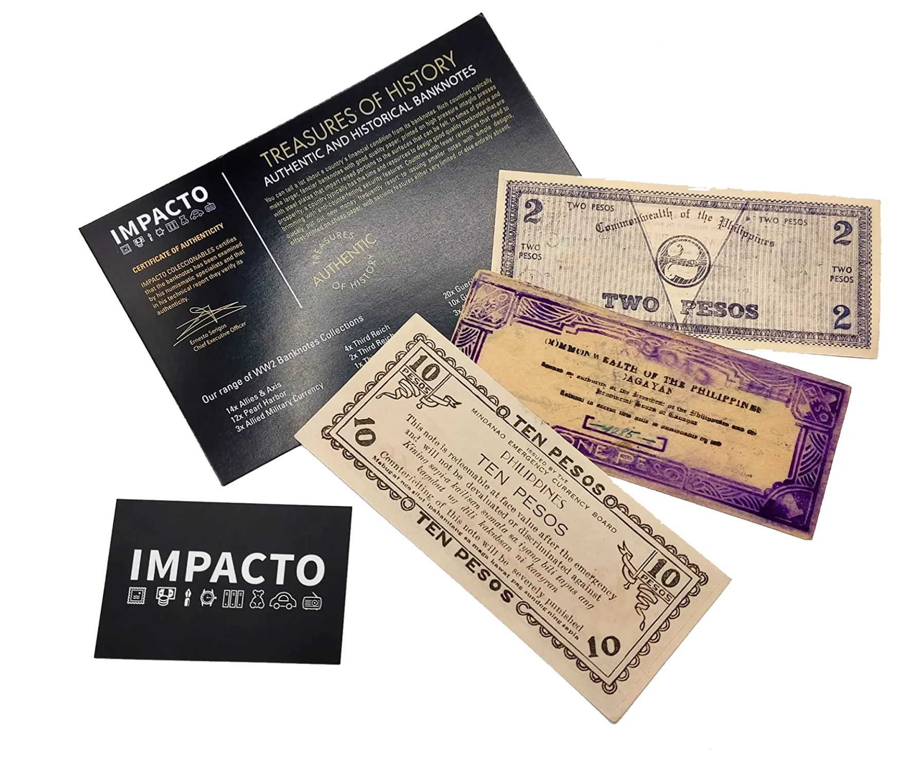 3 authentic World War II banknotes - Philippine Guerrilla Money (1941-1945) | Certificates