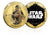 Star Wars Trilogía Original Episodios IV - VI - Chewbacca - Moneda / Medalla conmemorativa acuñada con baño en Oro 24 quilates y coloreada a 4 colores - 44mm