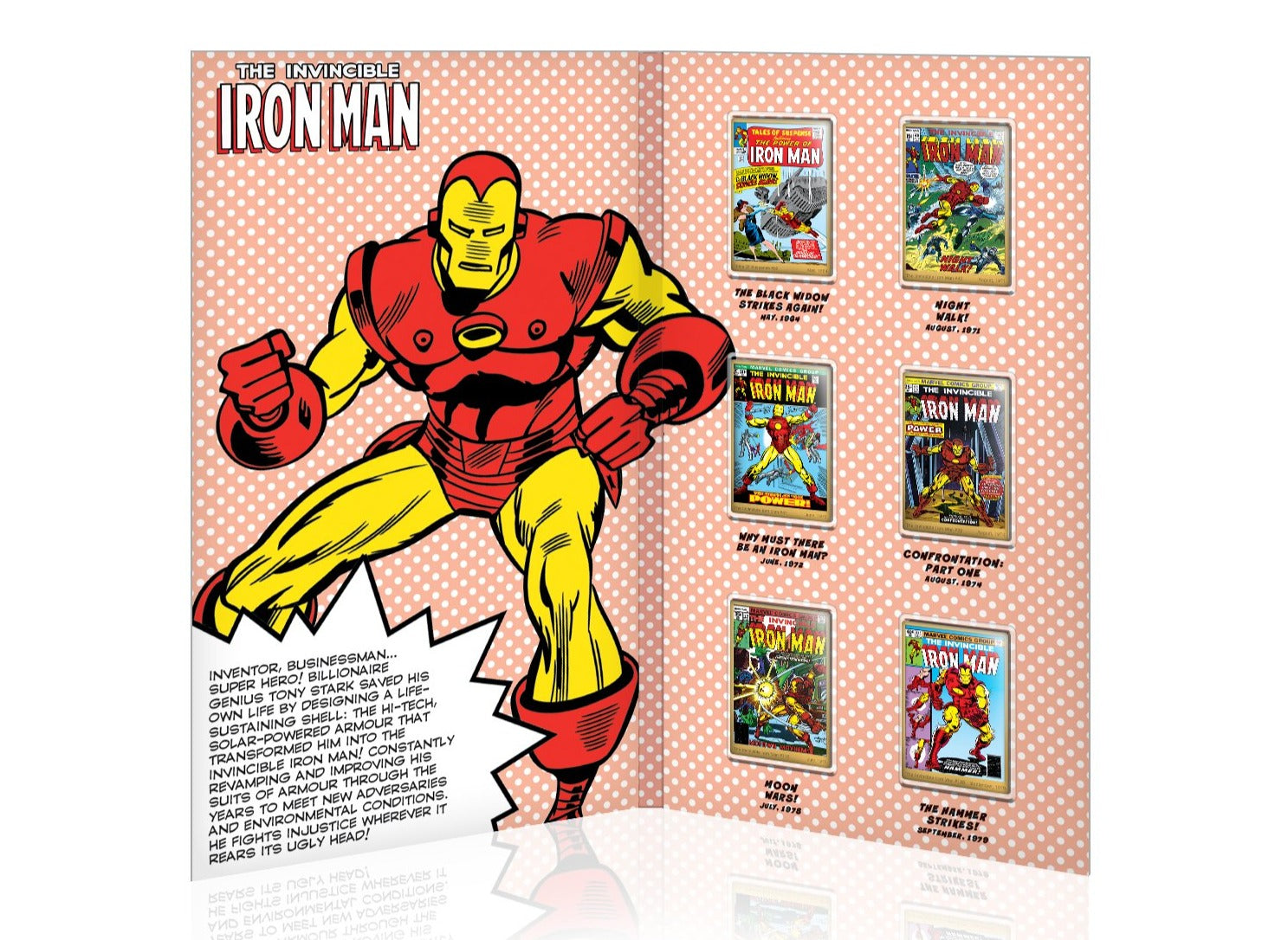 Marvel Comics Colección Completa Iron Man, 6 Lingotes bañados en Oro 24 Quilates