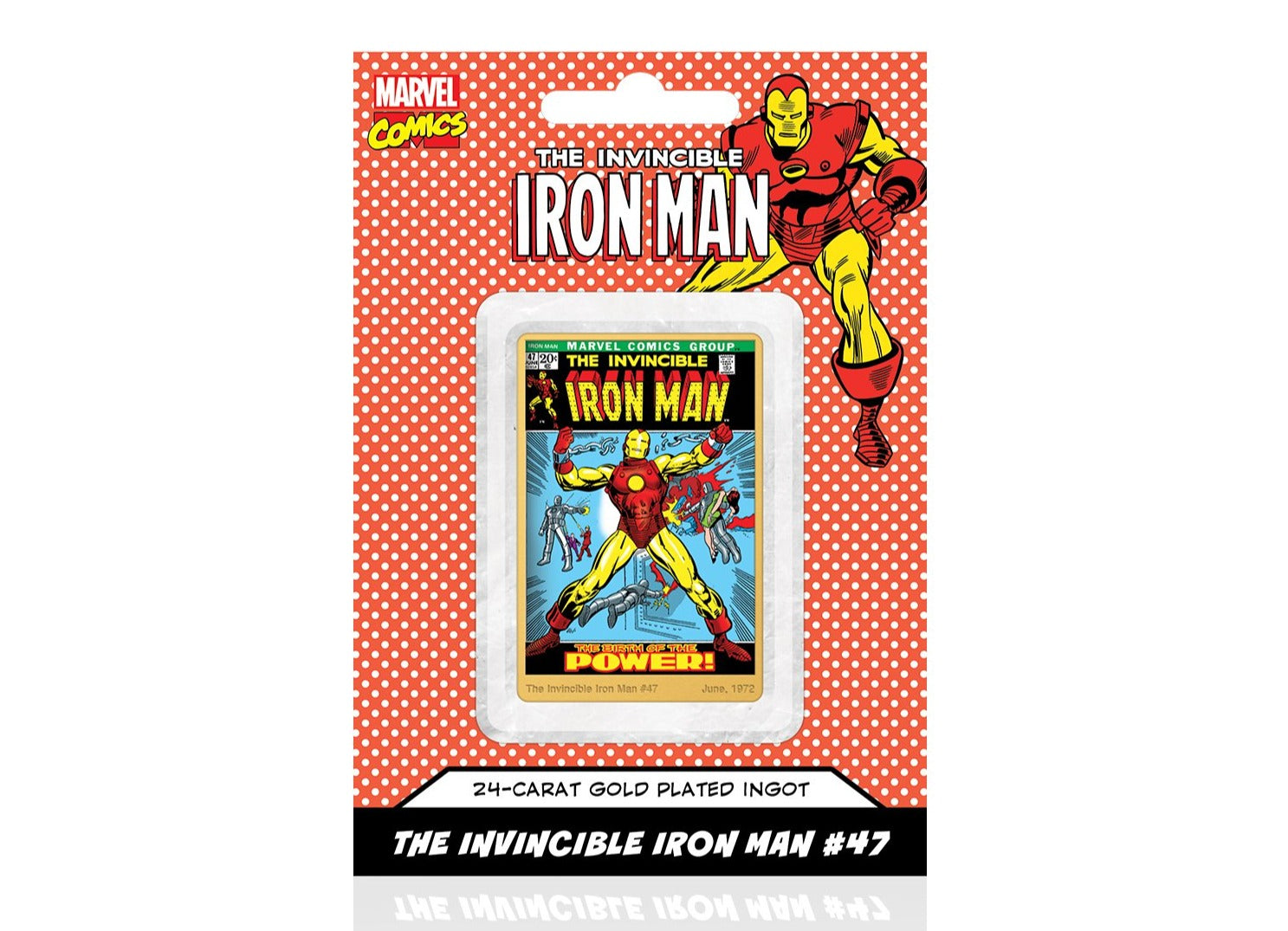 Marvel Comics Iron Man, Lingote bañado en Oro 24 Quilates - 'Why Must There Be A Iron Man' #47