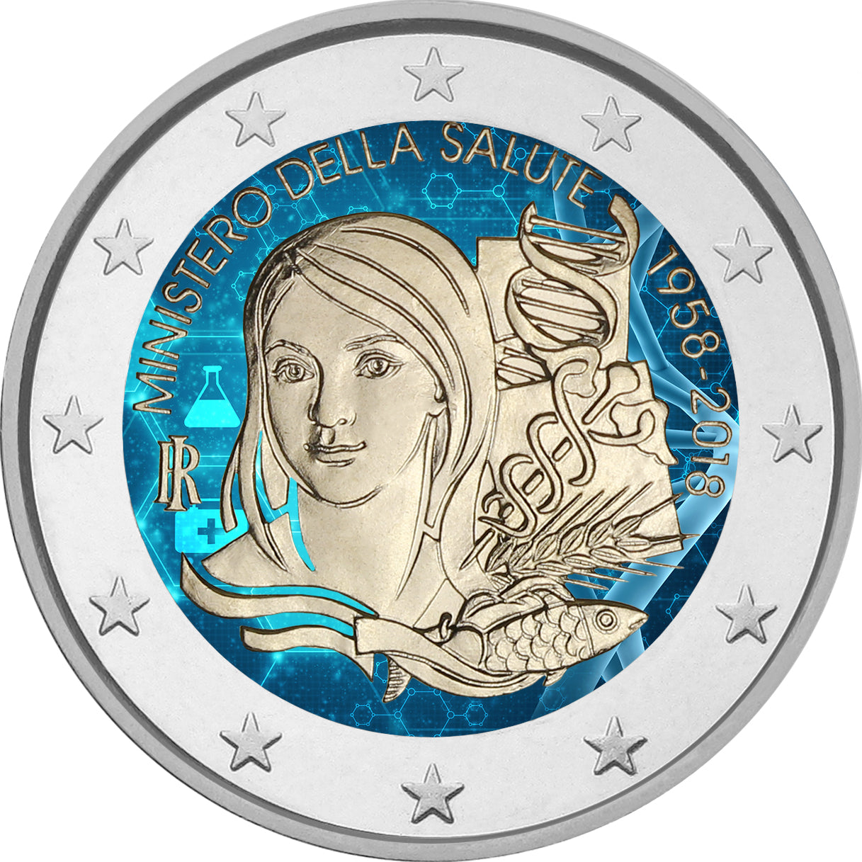 Italy - 2 Euro Colored 2018, Ministry of Health