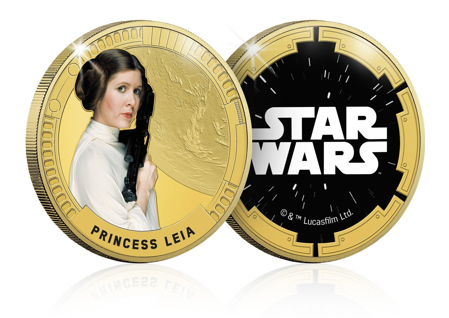 24K Gold-Plated Medal - Star Wars Trilogy - Princess Leia | Official Product