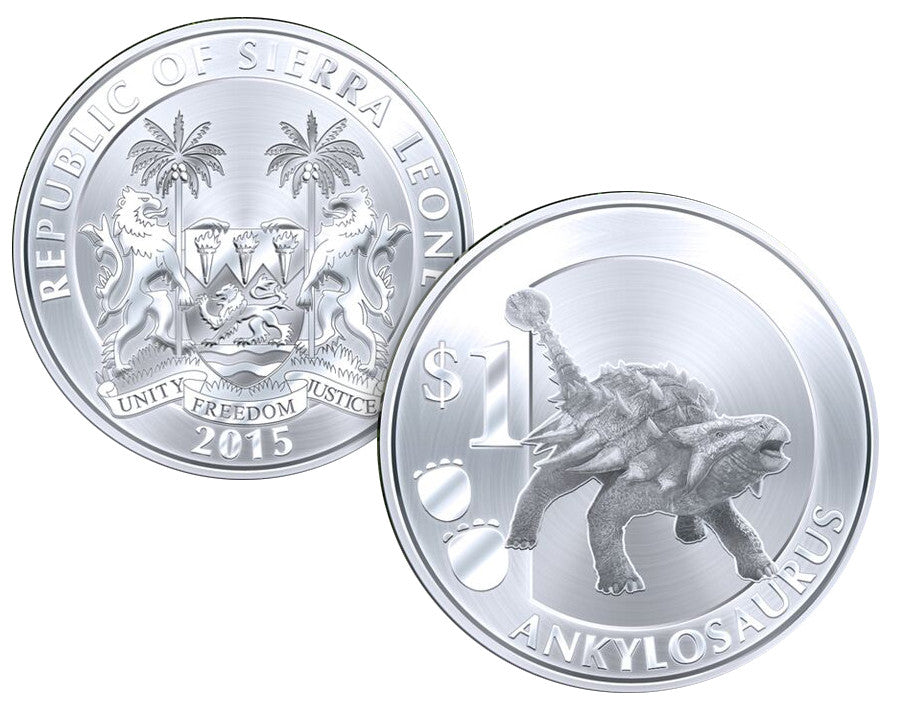 Sierra Leona - 1 dollar 2015 Dinosaurs. Ankilosaurus