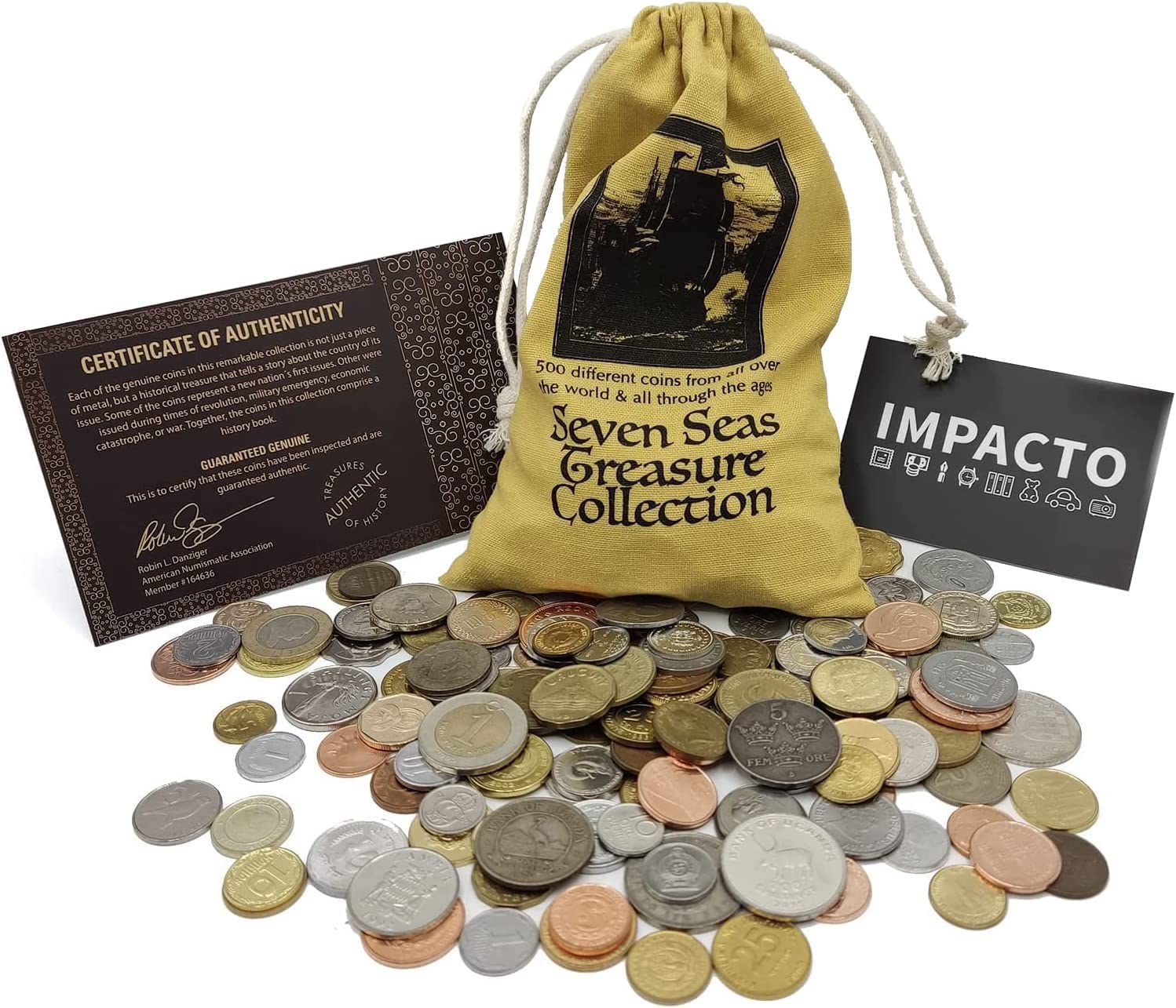 500 different authentic coins from around the world - Seven Seas Collection | Certified