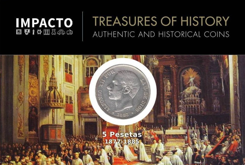 Moneda auténtica de la Monarquía Española - Duro de plata de Alfonso XII con Barba | Certificada