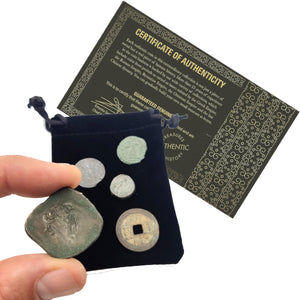 5 Original Coins from Ancient Empires in a Coin Grab Bag - Greek Empire, Roman Empire, Byzantine Empire, Ottoman Empire and The Last Chinese Dynasty - Limited Coins Collection
