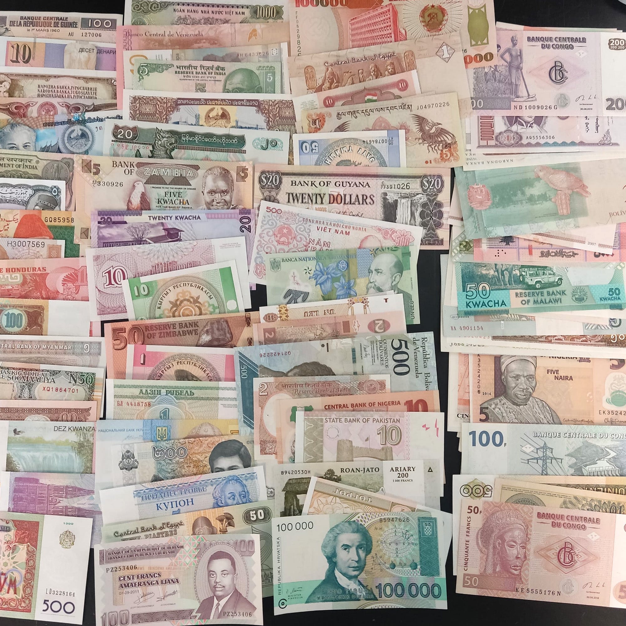 Colección de billetes del mundo: 100 billetes diferentes