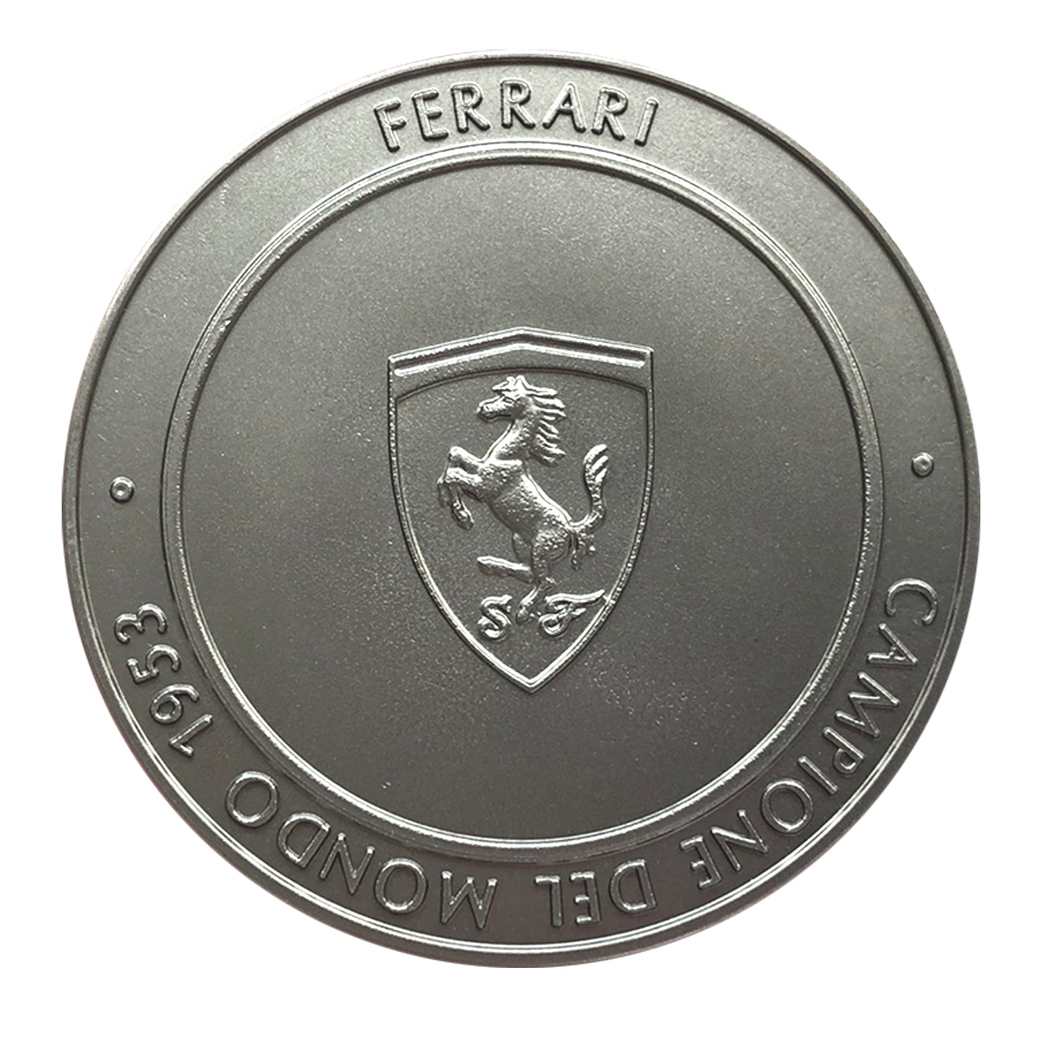 Official Ferrari F1 Championship Medal: Titanium, 1953. 500 F2 Edition