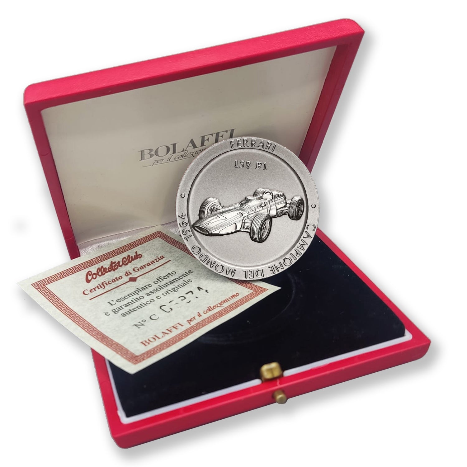 Official Ferrari F1 Championship Medal: Titanium, 1964. 158F1 Edition