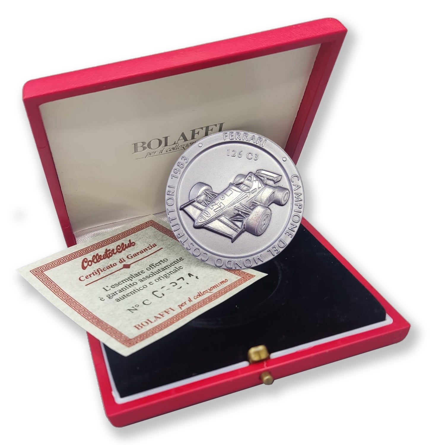 Official Ferrari F1 Championship Medal: Titanium, 1983. 126C3 Edition