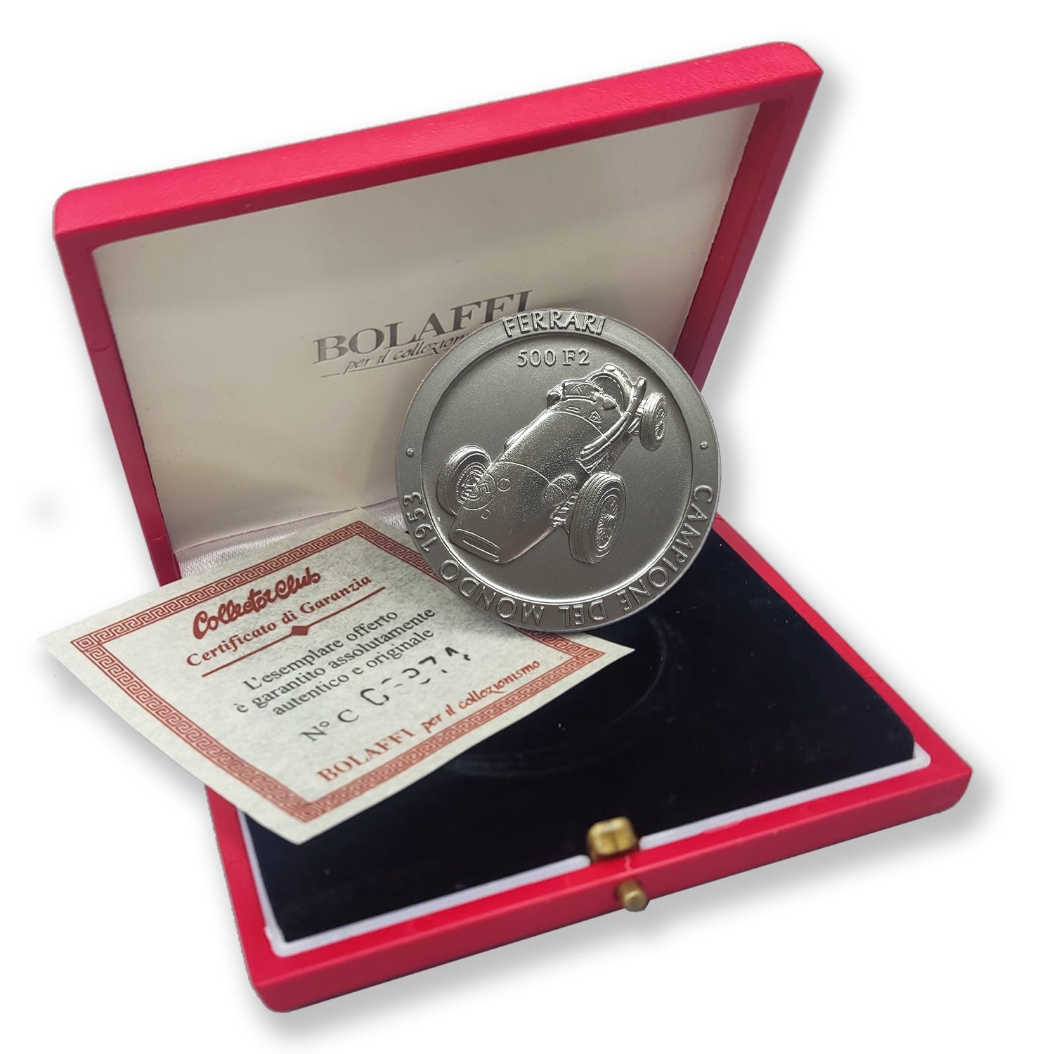 Official Ferrari F1 Championship Medal: Titanium, 1953. 500 F2 Edition