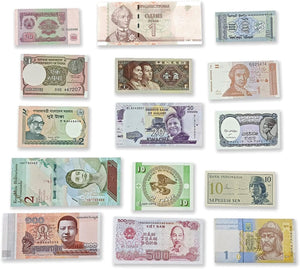 15 Uncirculated Banknotes from 15 Countries, No Duplications, with Certificate of Authenticity