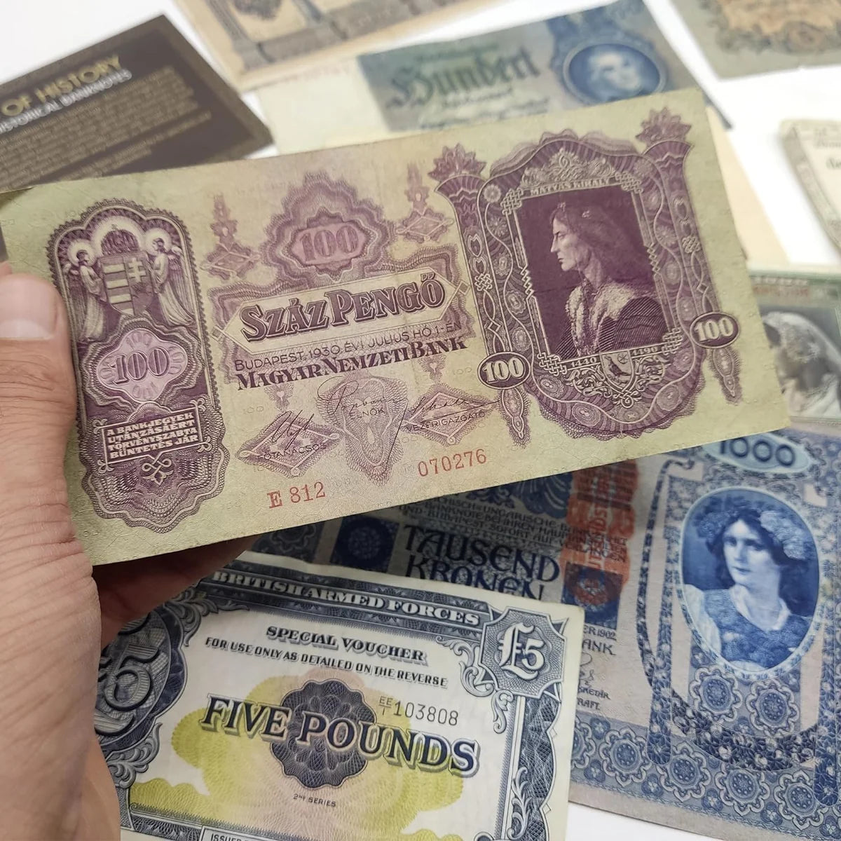 10 banconote autentiche - Collezione di 3 secoli 1792-1958 | Certificati
