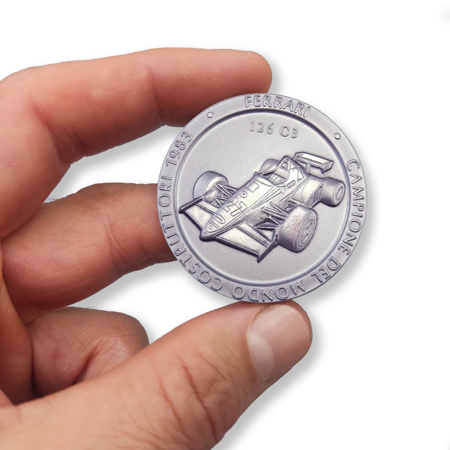 Official Ferrari F1 Championship Medal: Titanium, 1983. 126C3 Edition