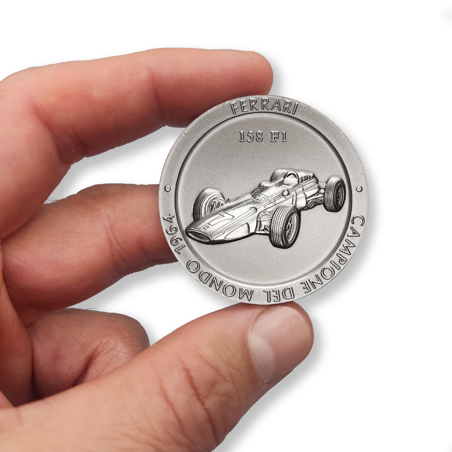 Official Ferrari F1 Championship Medal: Titanium, 1964. 158F1 Edition