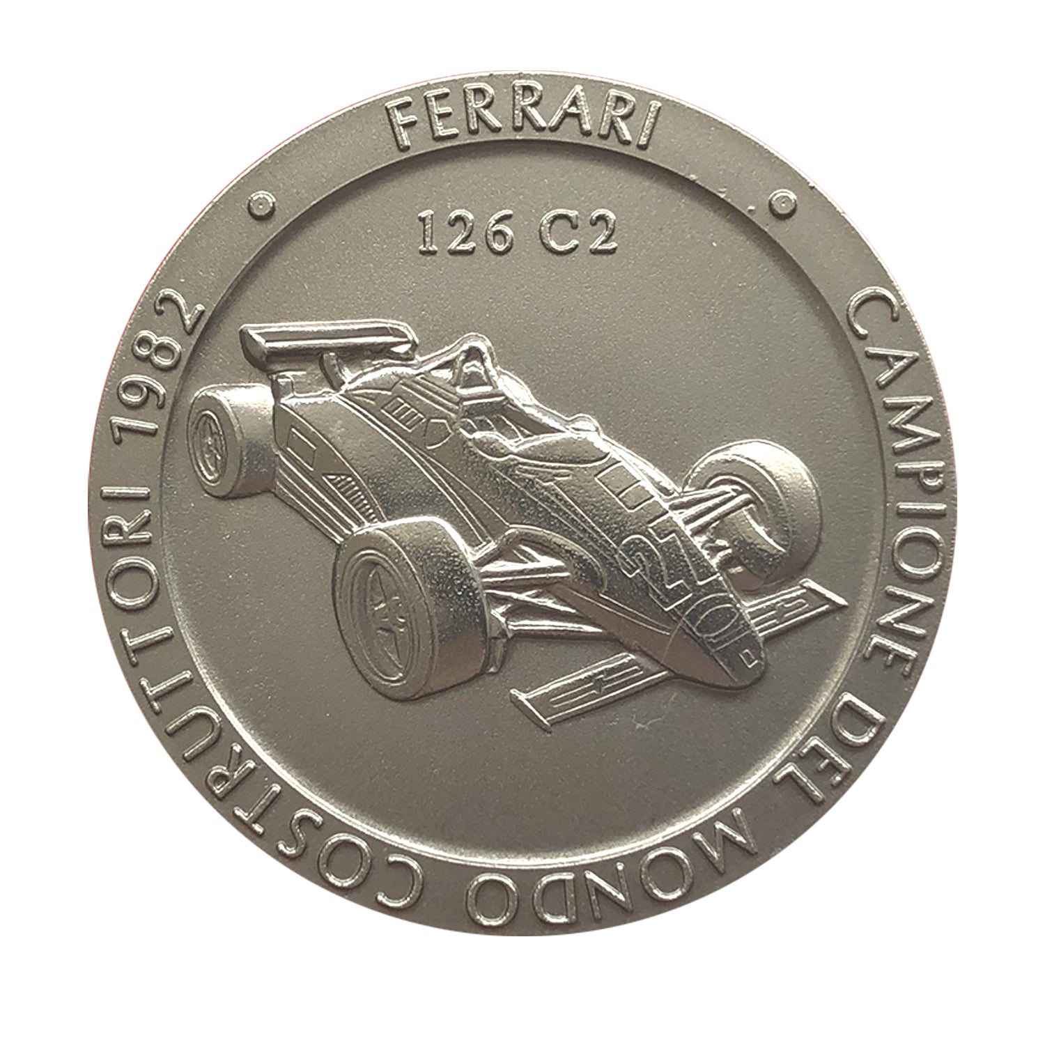 Official Ferrari F1 Championship Medal: Titanium, 1982. 126C2 Edition