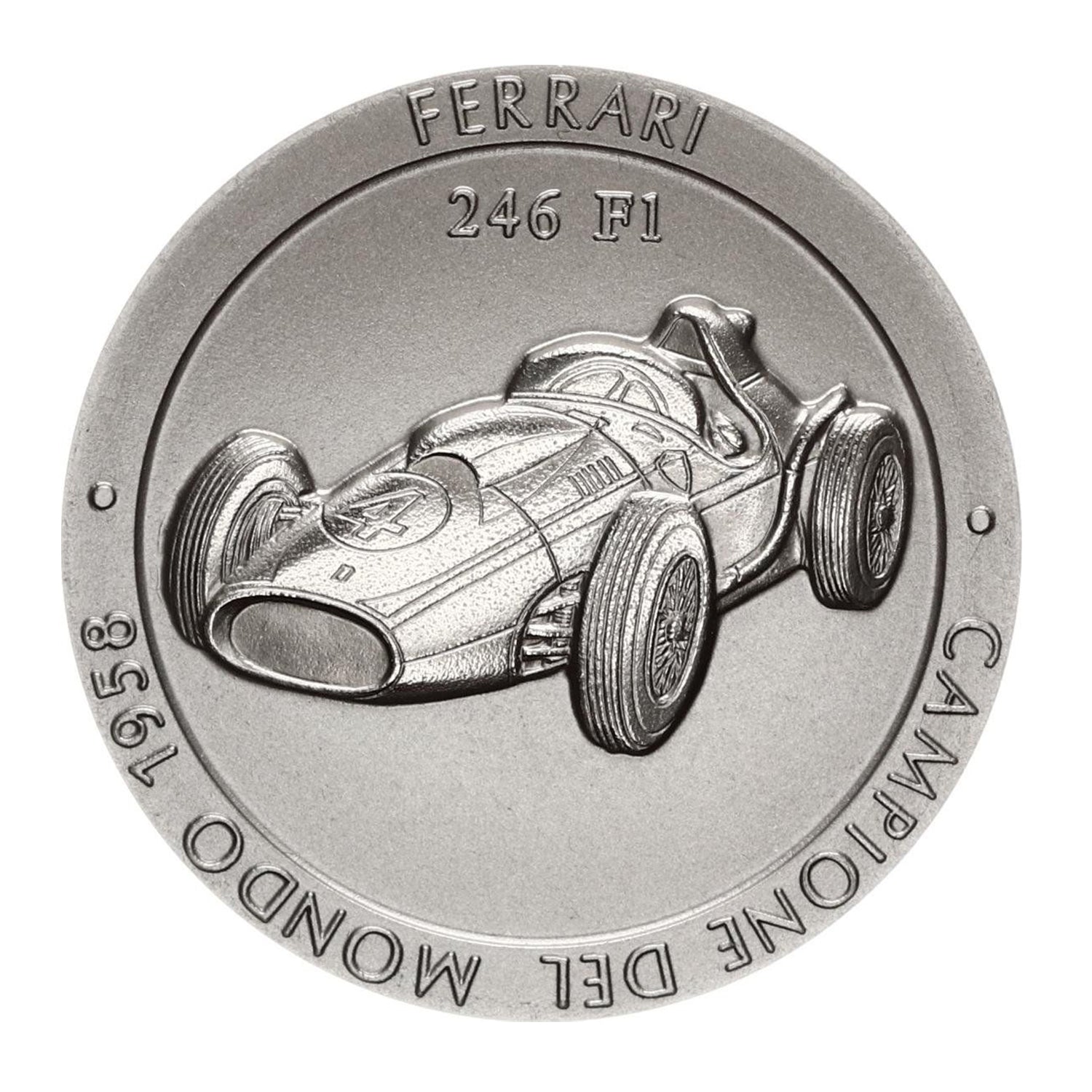 Official Ferrari F1 Championship Medal: Titanium, 1958. 246F1 Edition