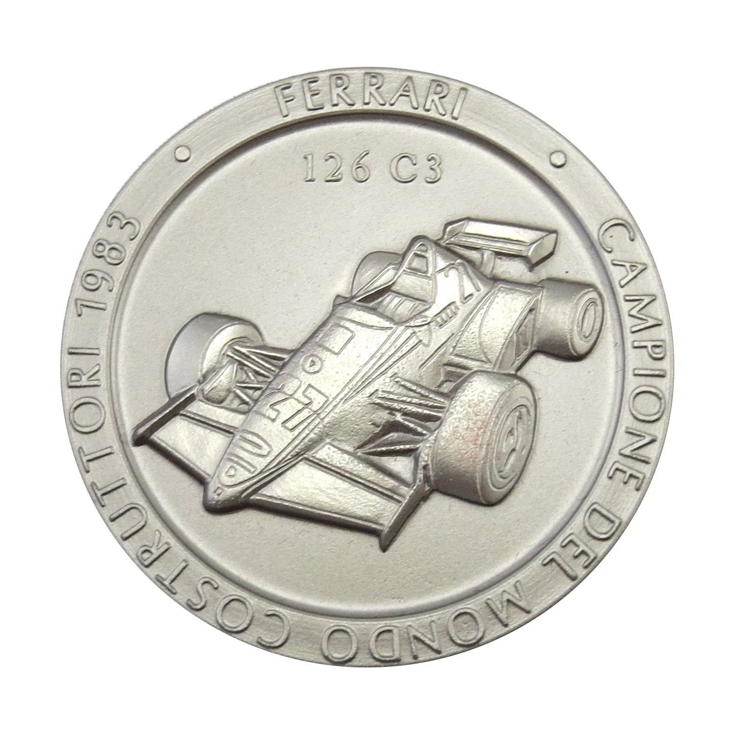 Official Ferrari F1 Championship Medal: Titanium, 1983. 126C3 Edition