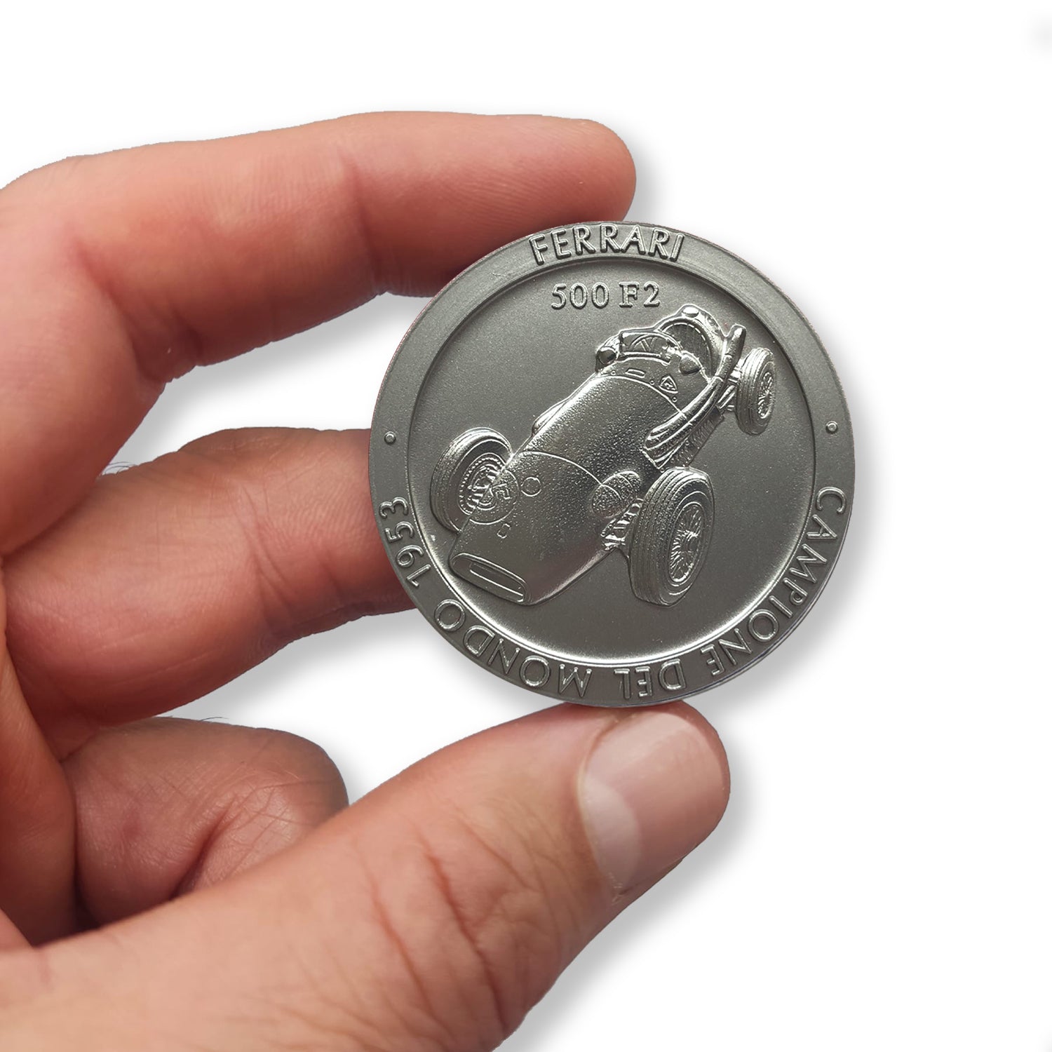 Official Ferrari F1 Championship Medal: Titanium, 1953. 500 F2 Edition
