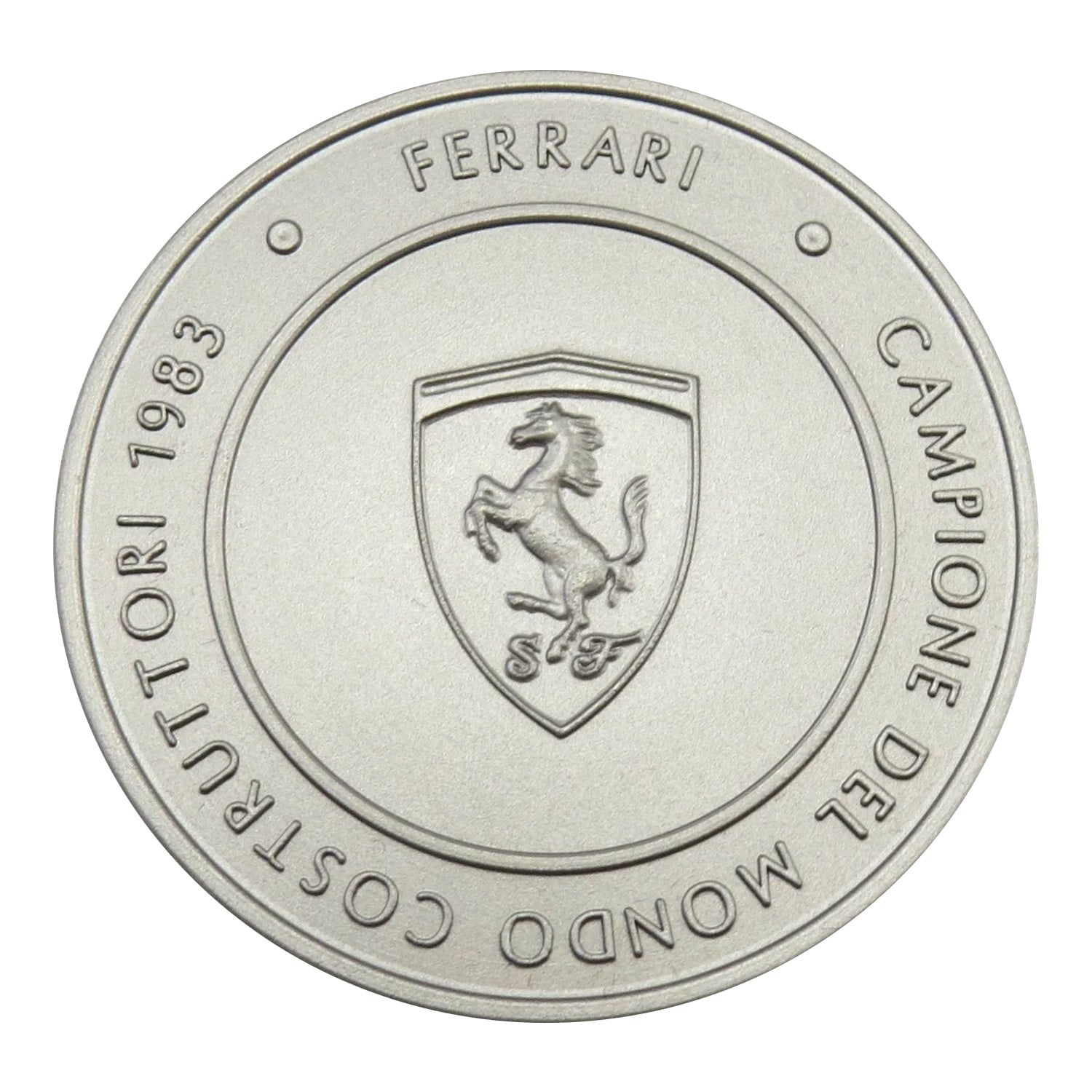 Official Ferrari F1 Championship Medal: Titanium, 1983. 126C3 Edition