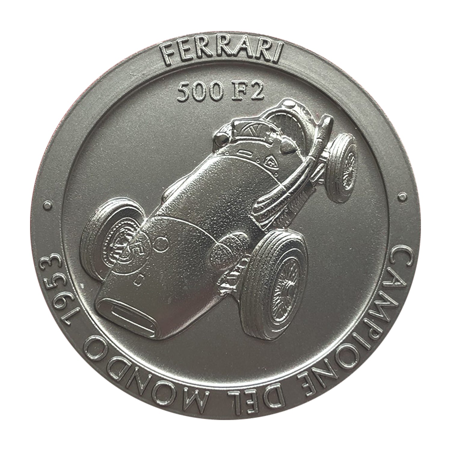 Official Ferrari F1 Championship Medal: Titanium, 1953. 500 F2 Edition