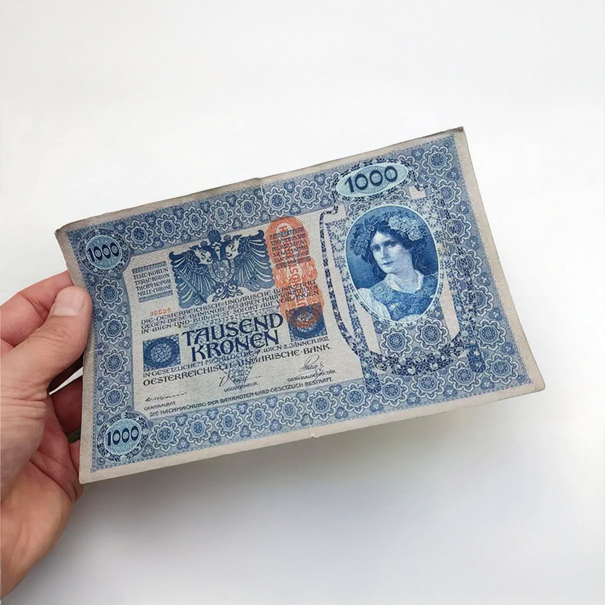 Authentic banknote from the Austro-Hungarian Empire, 1902 - All 9 languages | Certificate