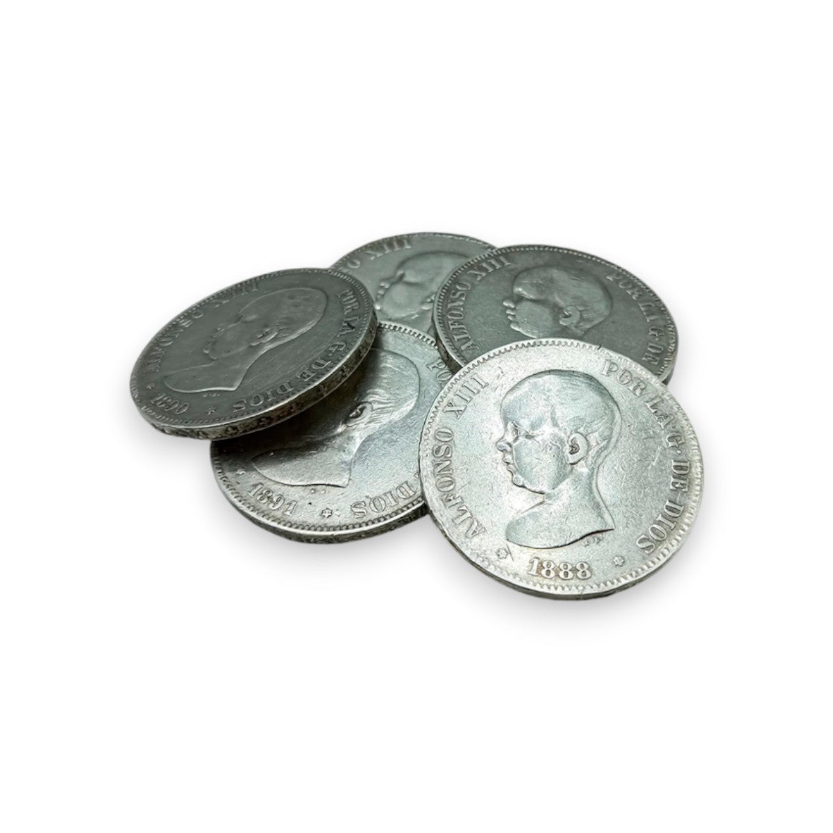 Moneta autentica della monarchia spagnola - Duro d'argento di Alfonso XIII El Pelón | Certificato