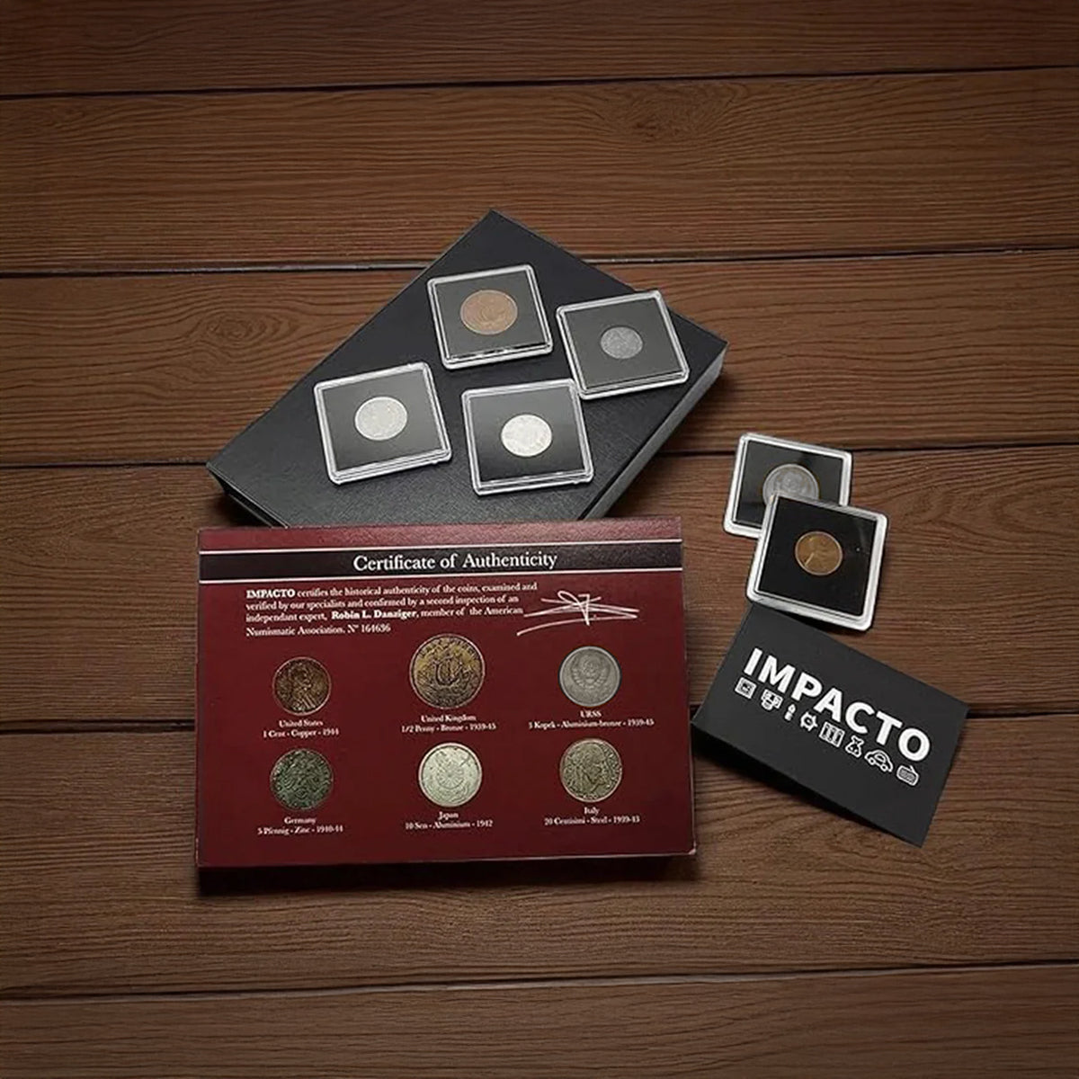 6 monedas auténticas de la Segunda Guerra Mundial - Aliados & Eje (1939-1945) | Certificadas
