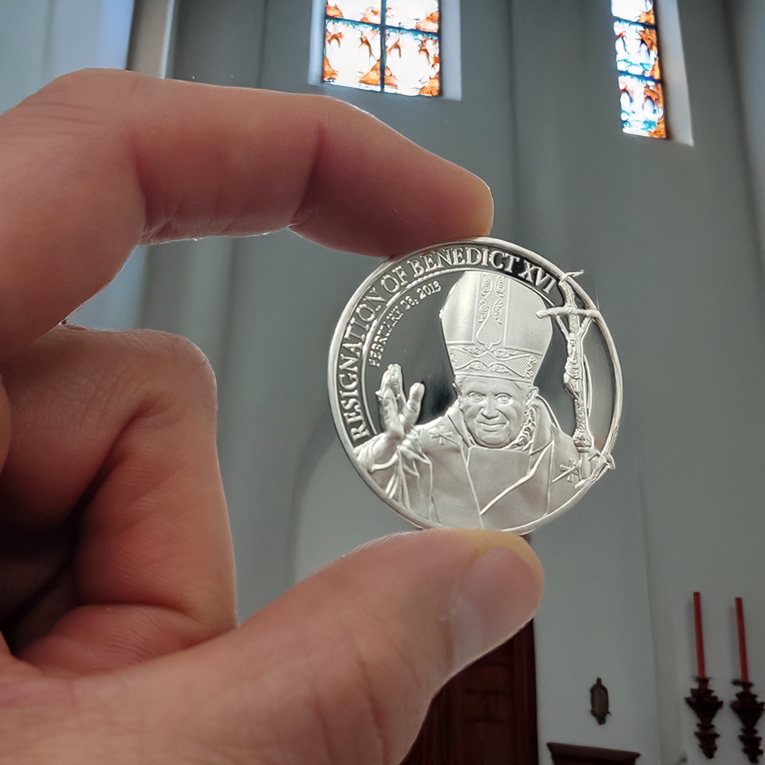 Cook Islands - 5 dollars 2013. Resignation of Benedict XVI. 1 oz Silver coin