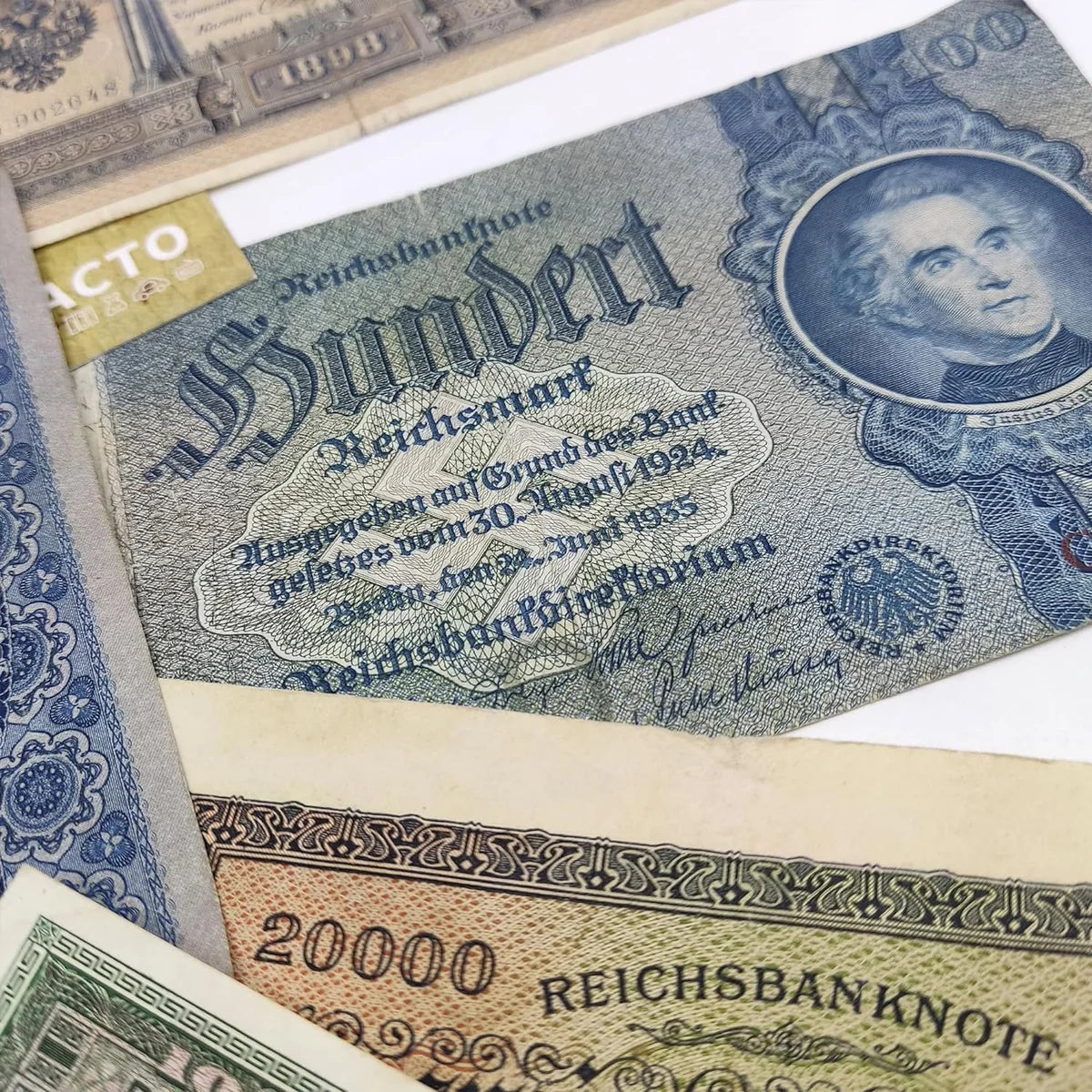 10 banconote autentiche - Collezione di 3 secoli 1792-1958 | Certificati