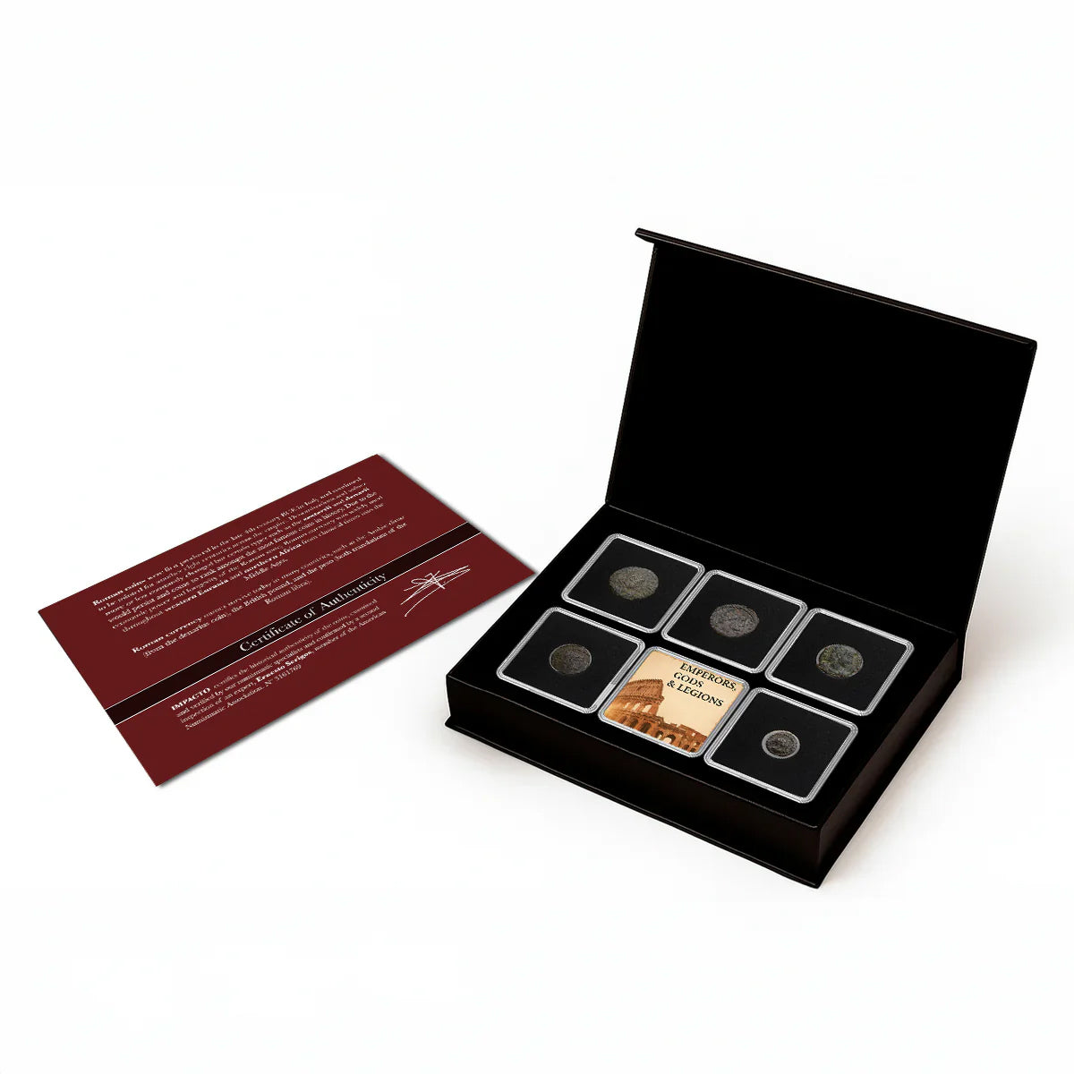 5 Monedas auténticas del Imperio Romano - Emperadores, Dioses y Legiones | Certificadas