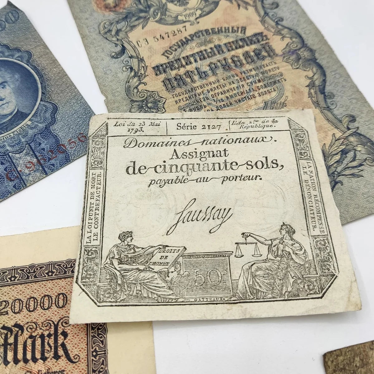 10 banconote autentiche - Collezione di 3 secoli 1792-1958 | Certificati