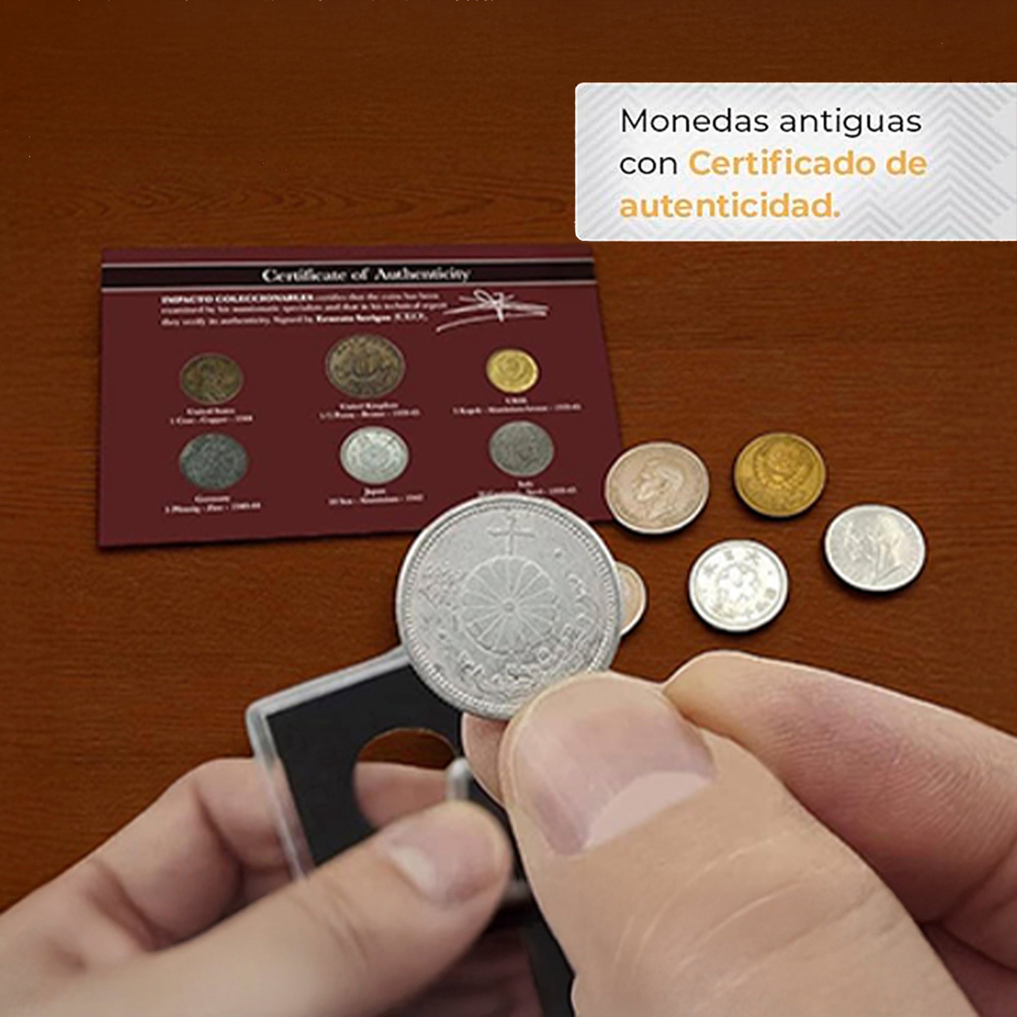 6 monedas auténticas de la Segunda Guerra Mundial - Aliados & Eje (1939-1945) | Certificadas