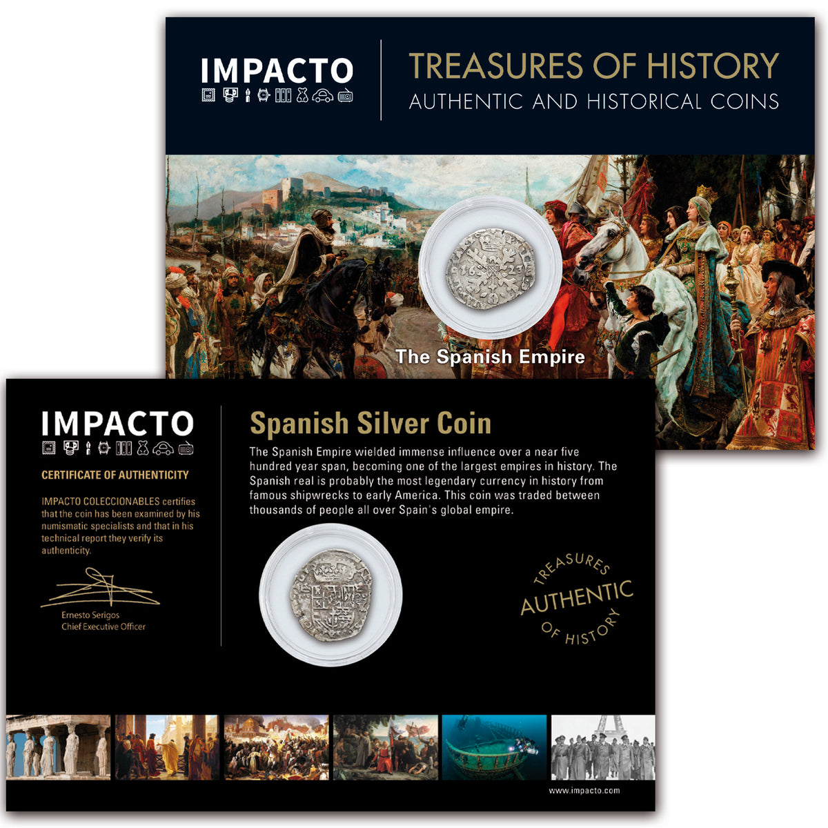 Moneta autentica dell'Impero spagnolo - Il denaro dei pirati 1622-1665 | Certificato