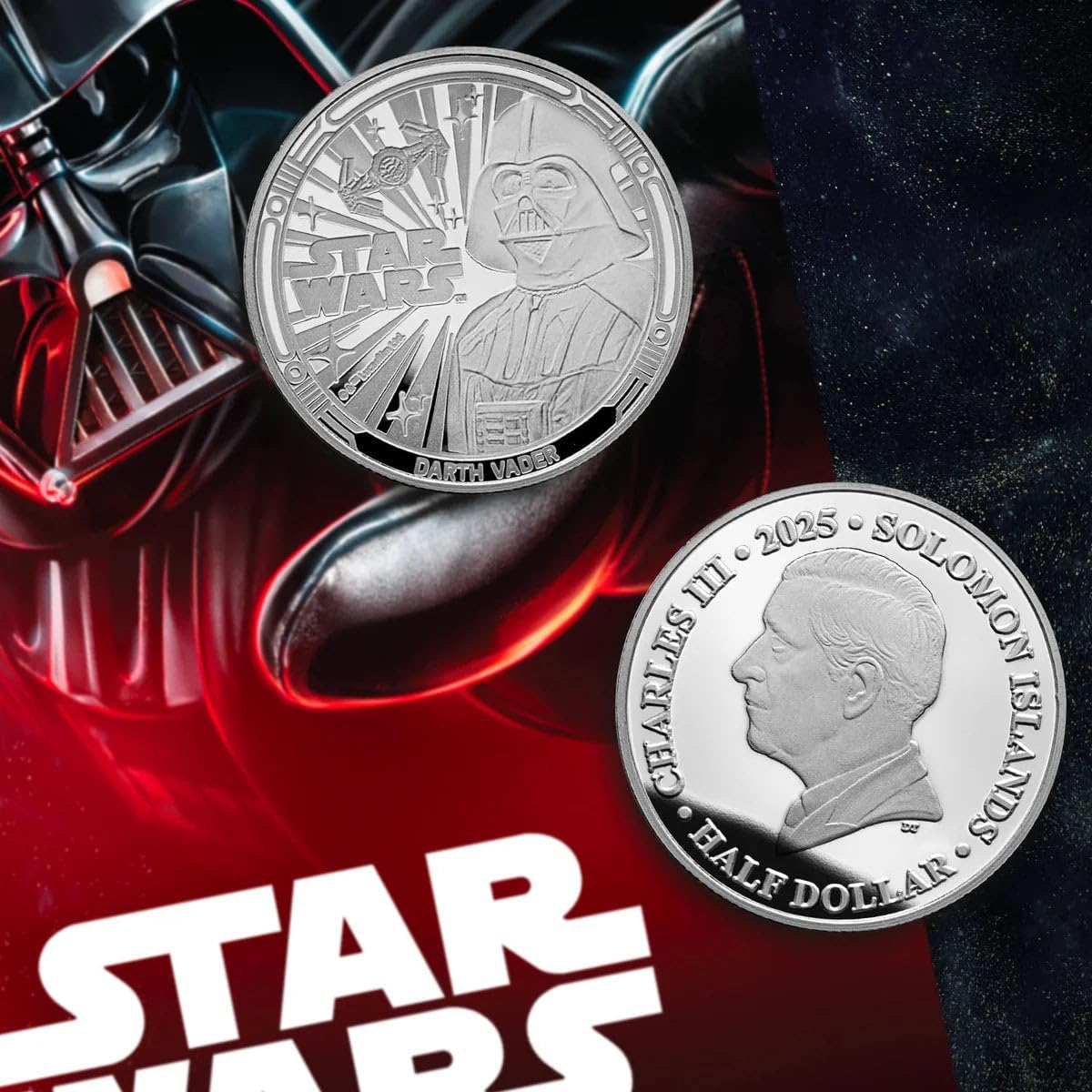 Moneda oficial de Darth Vader de Star Wars 2025 de FANTASY CLUB | Edición limitada | Artículo de colección premium certificado para fans