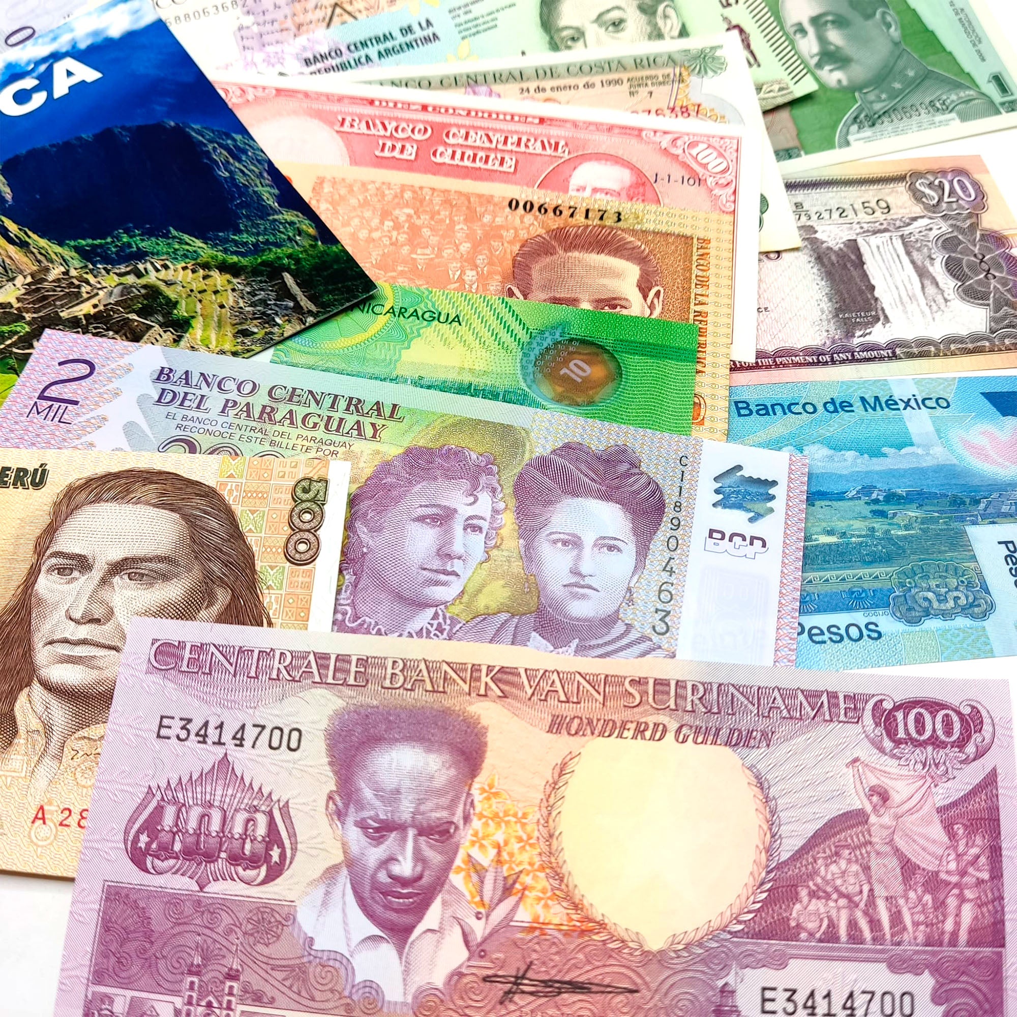 World Paper Money - 15 Banknotes from Latin America