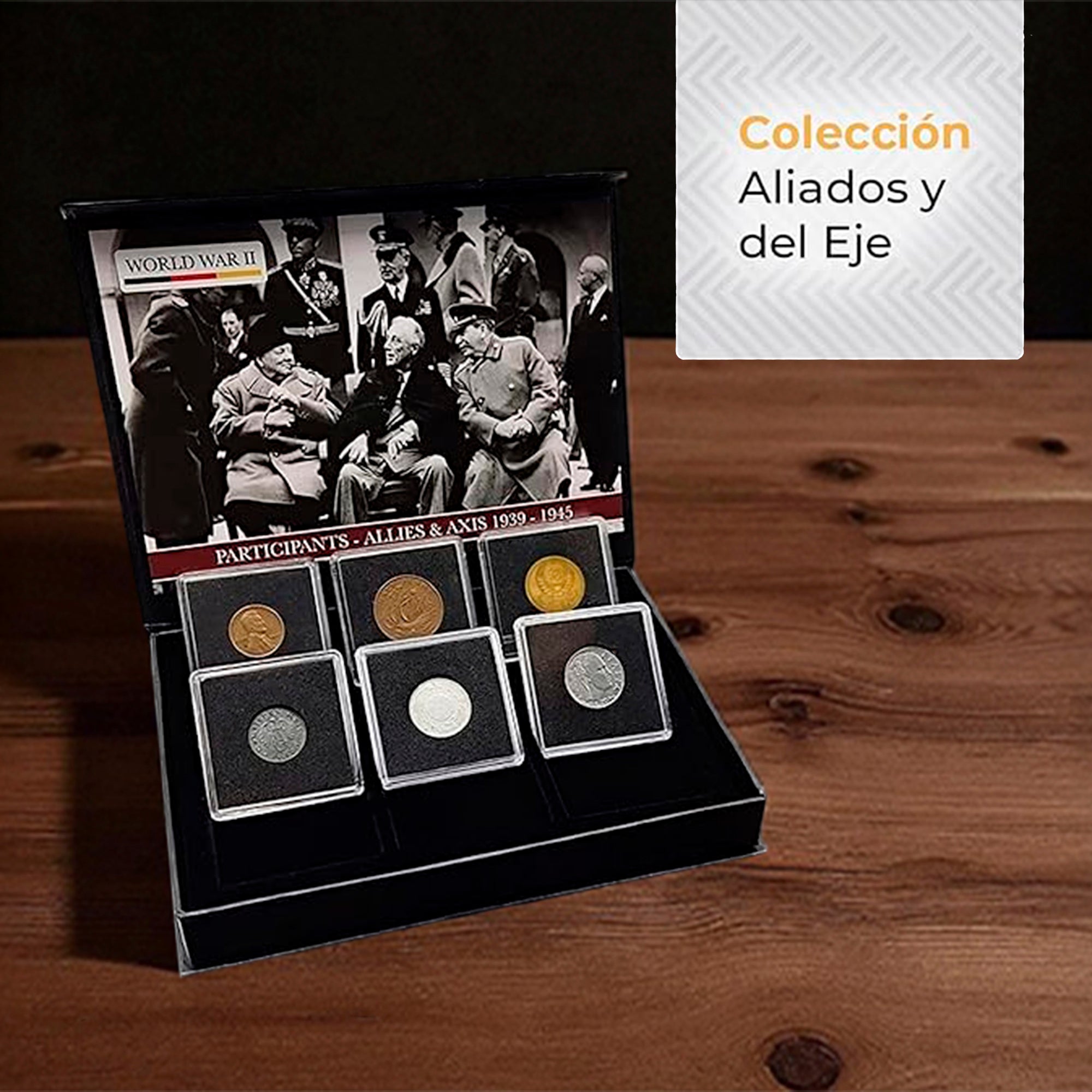 6 monedas auténticas de la Segunda Guerra Mundial - Aliados & Eje (1939-1945) | Certificadas