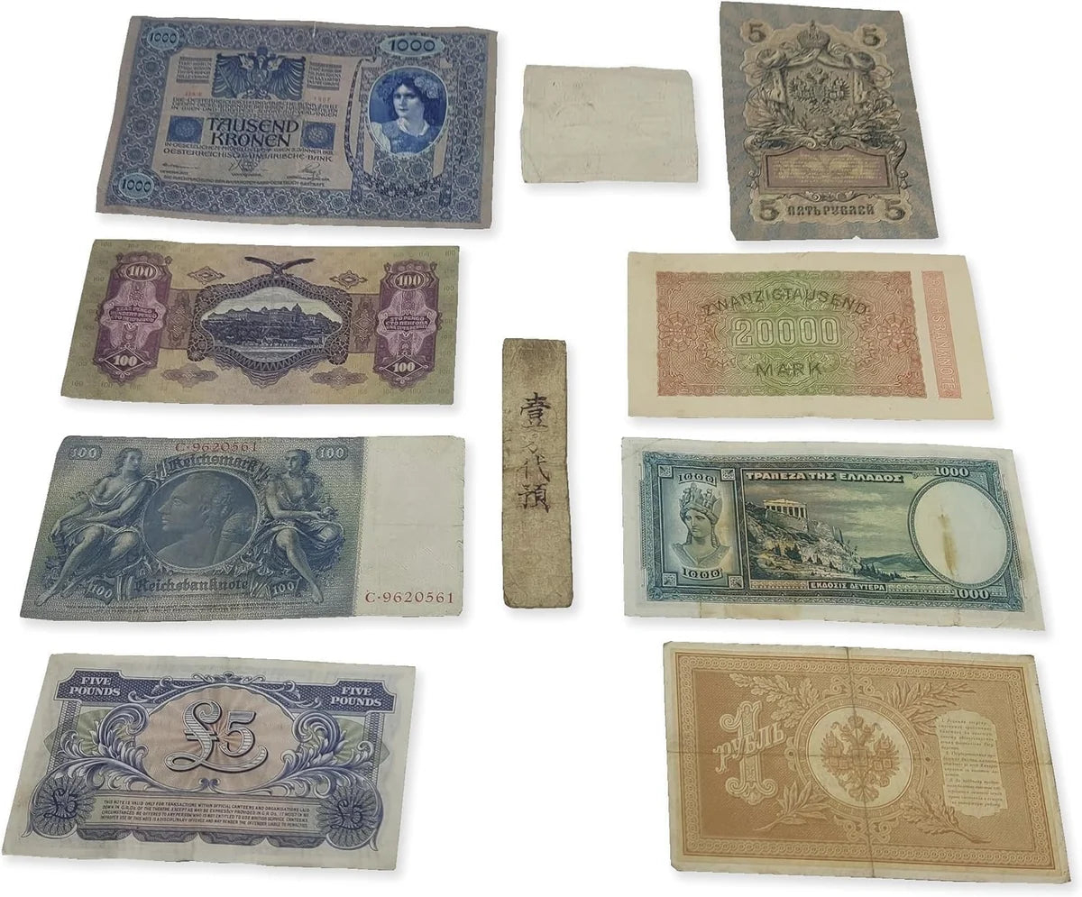 10 banconote autentiche - Collezione di 3 secoli 1792-1958 | Certificati