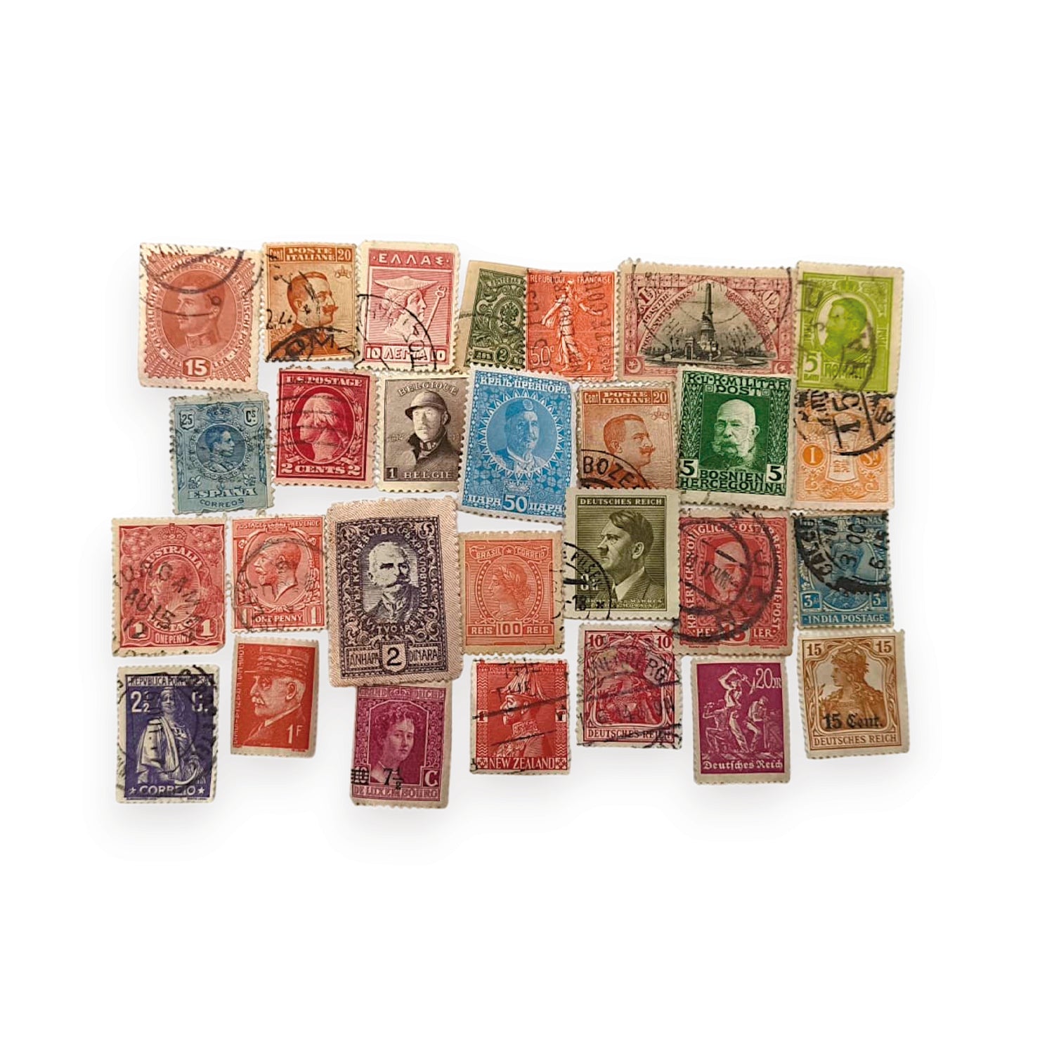 Prima guerra mondiale - Collezione completa di banconote, francobolli e monete originali 1914-1918