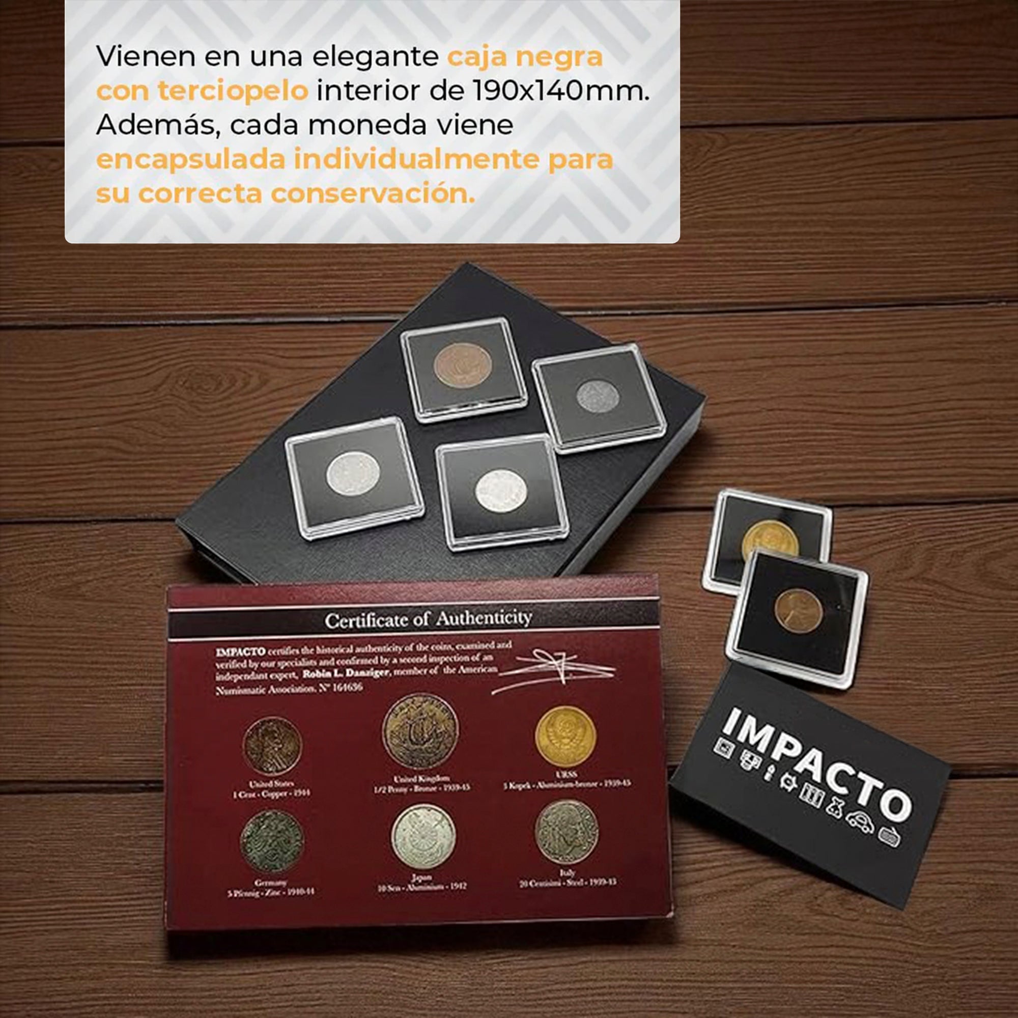 6 monedas auténticas de la Segunda Guerra Mundial - Aliados & Eje (1939-1945) | Certificadas