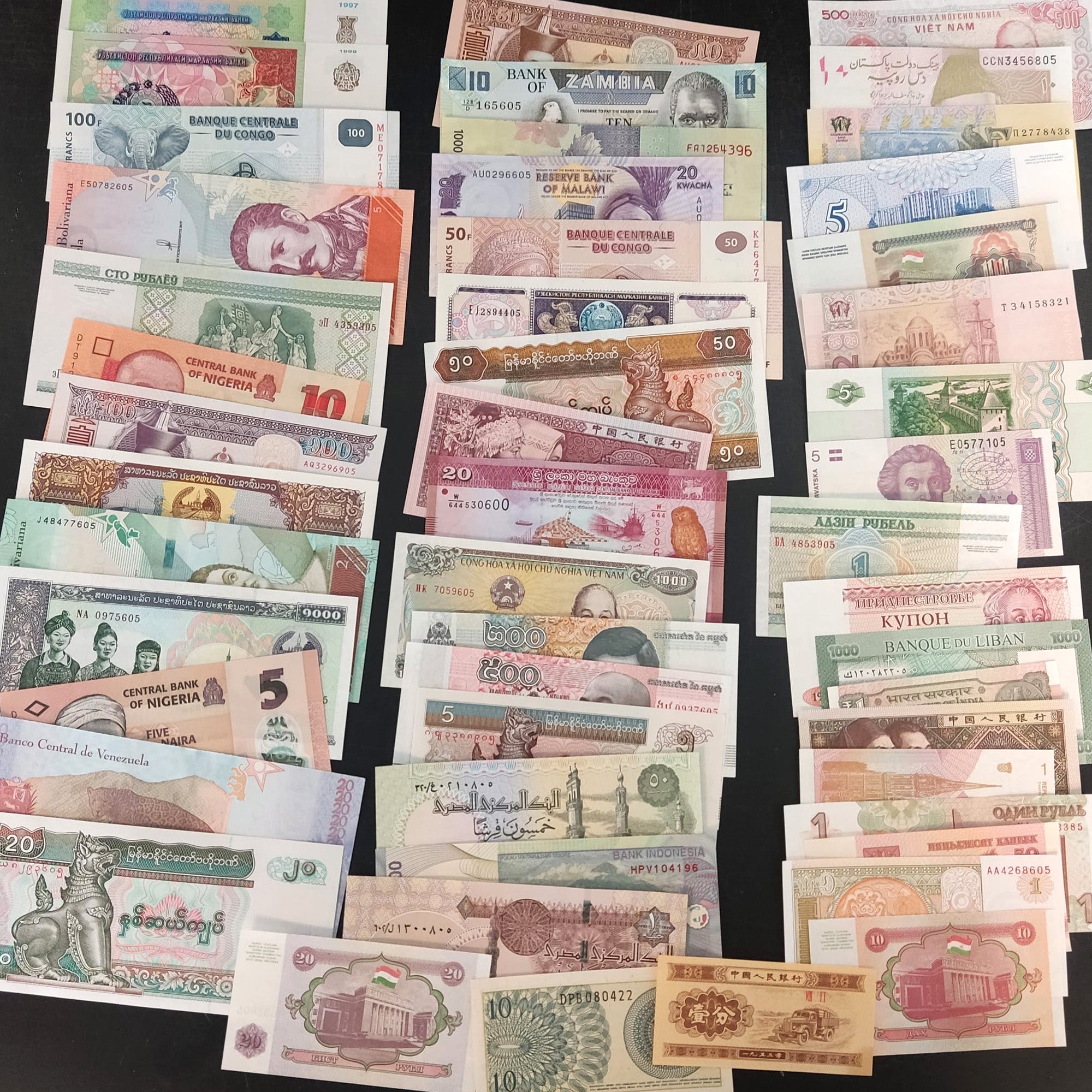 Colección de billetes del mundo: 50 billetes diferentes