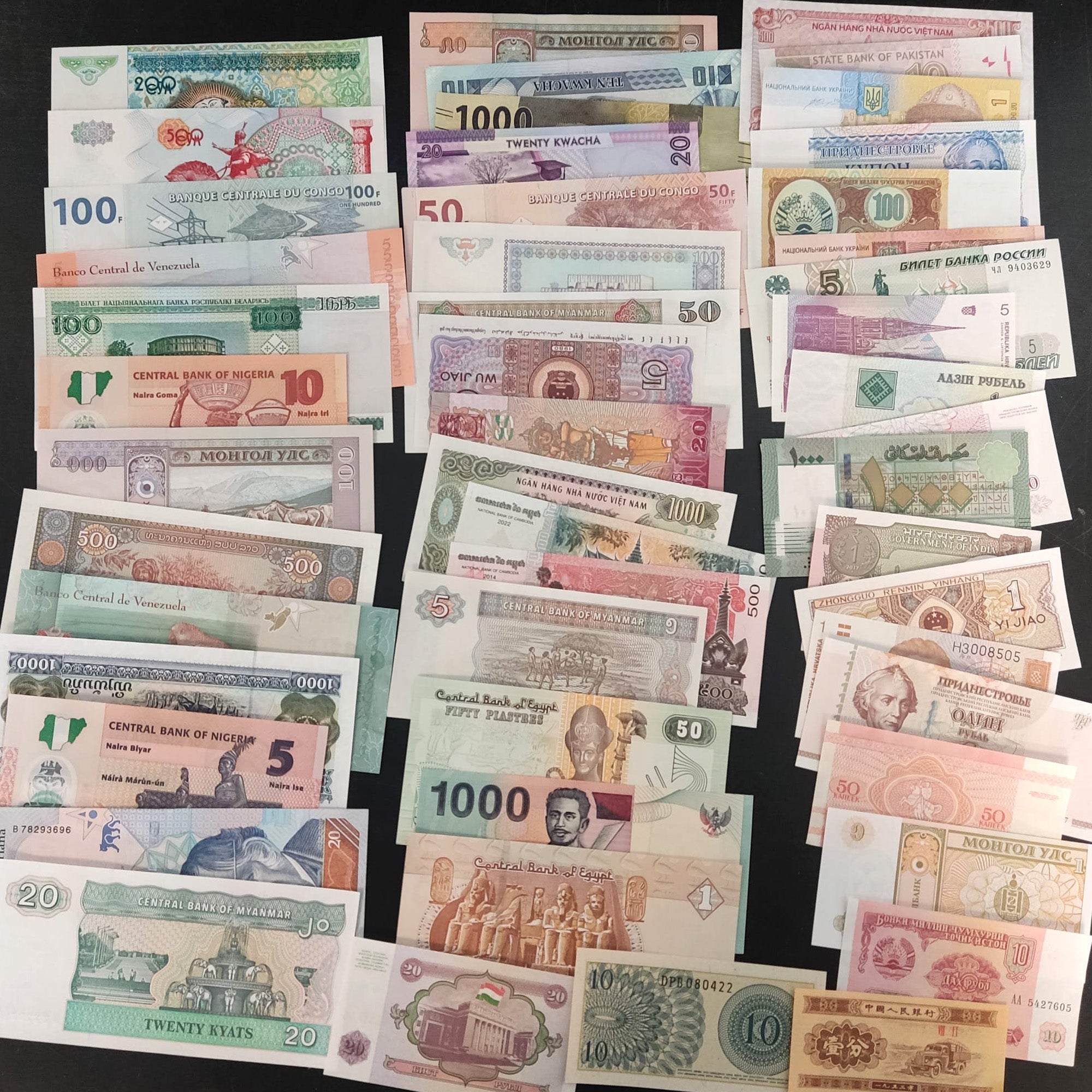Colección de billetes del mundo: 50 billetes diferentes