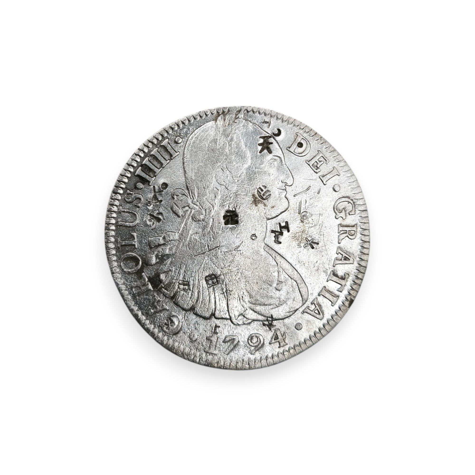 Moneda de 8 Reales de Carlos IV 1793-1808 – El Primer Dólar de América | Certificada