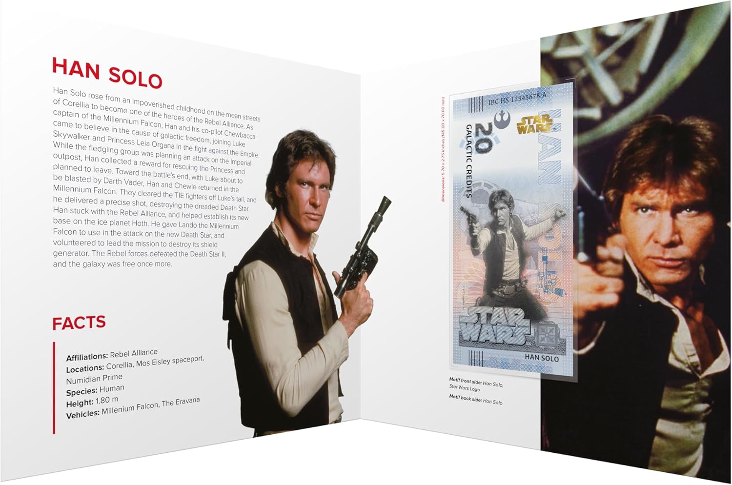Billete Star Wars Oficial de Colección - Han Solo