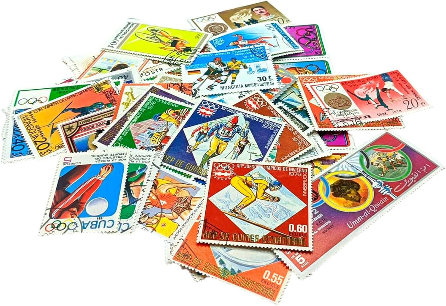 100 Olympic Stamps Collection | Collector Album Included