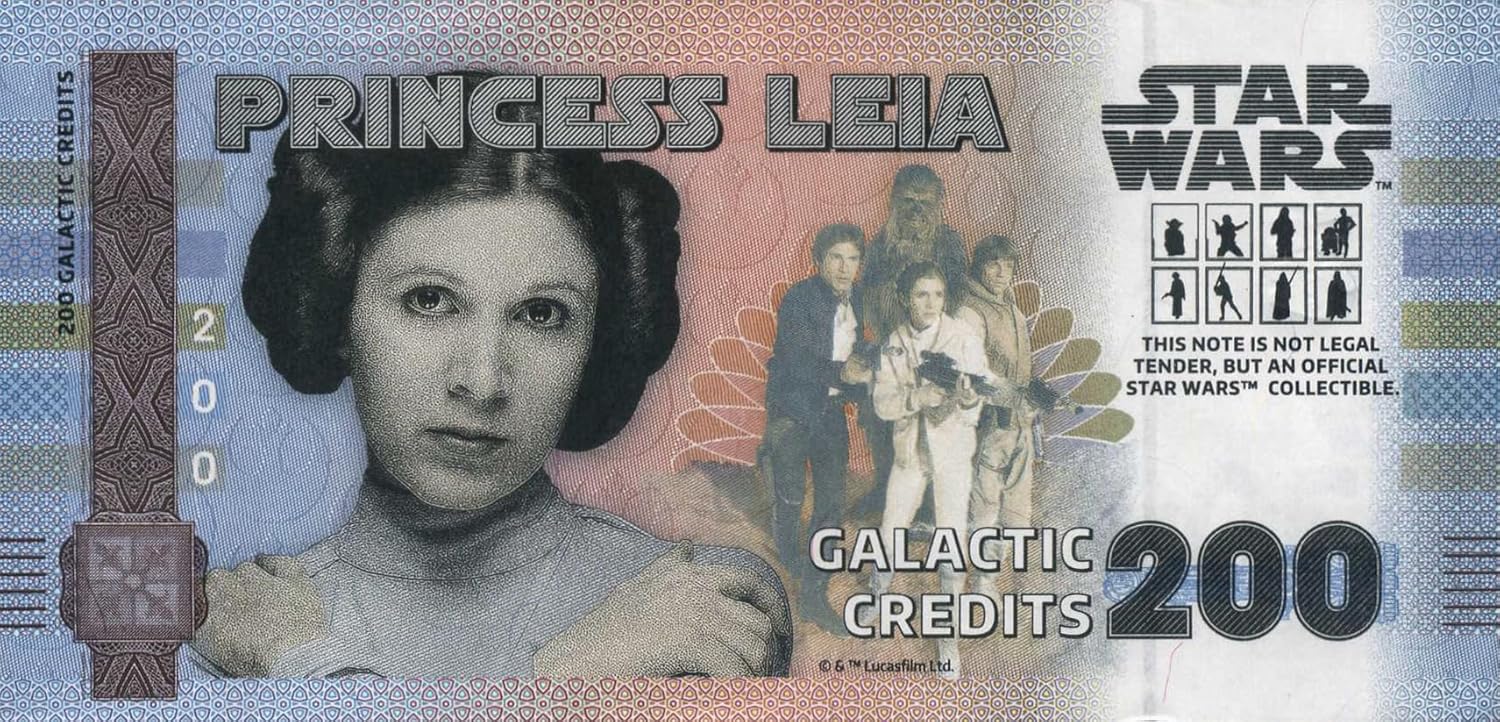 Billete Star Wars Oficial de Colección - Princesa Leia