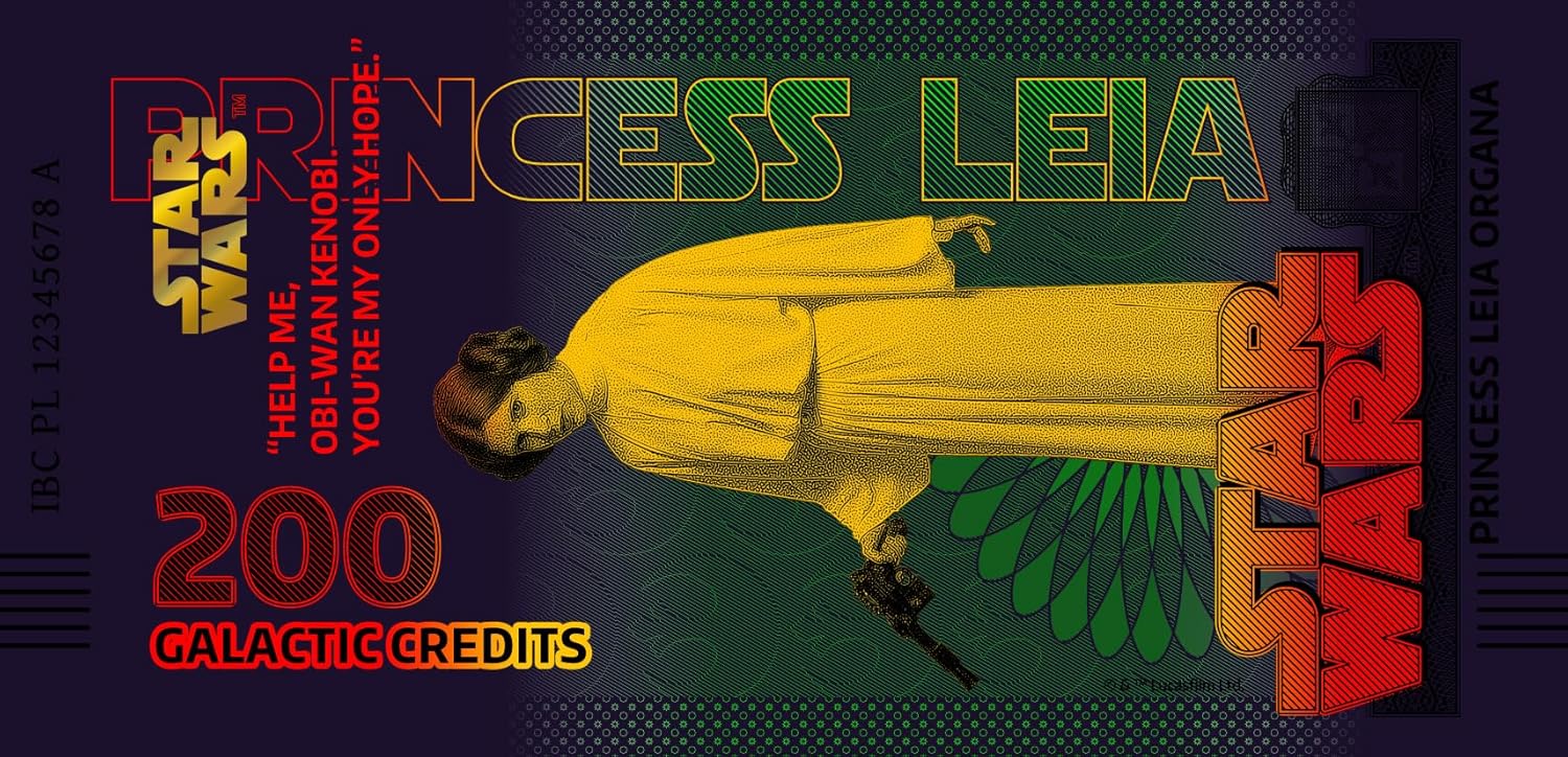 Billete Star Wars Oficial de Colección - Princesa Leia