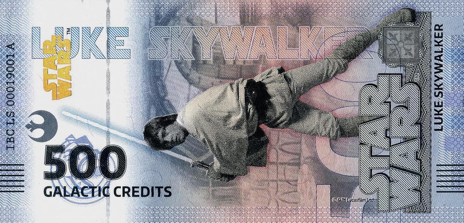Billete Star Wars Oficial de Colección - Luke Skywalker